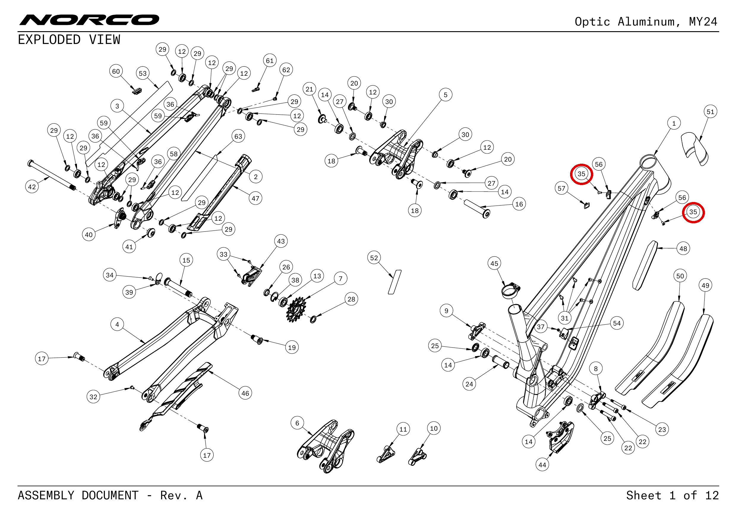 Official technical drawing with the relevant callout highlighted in red