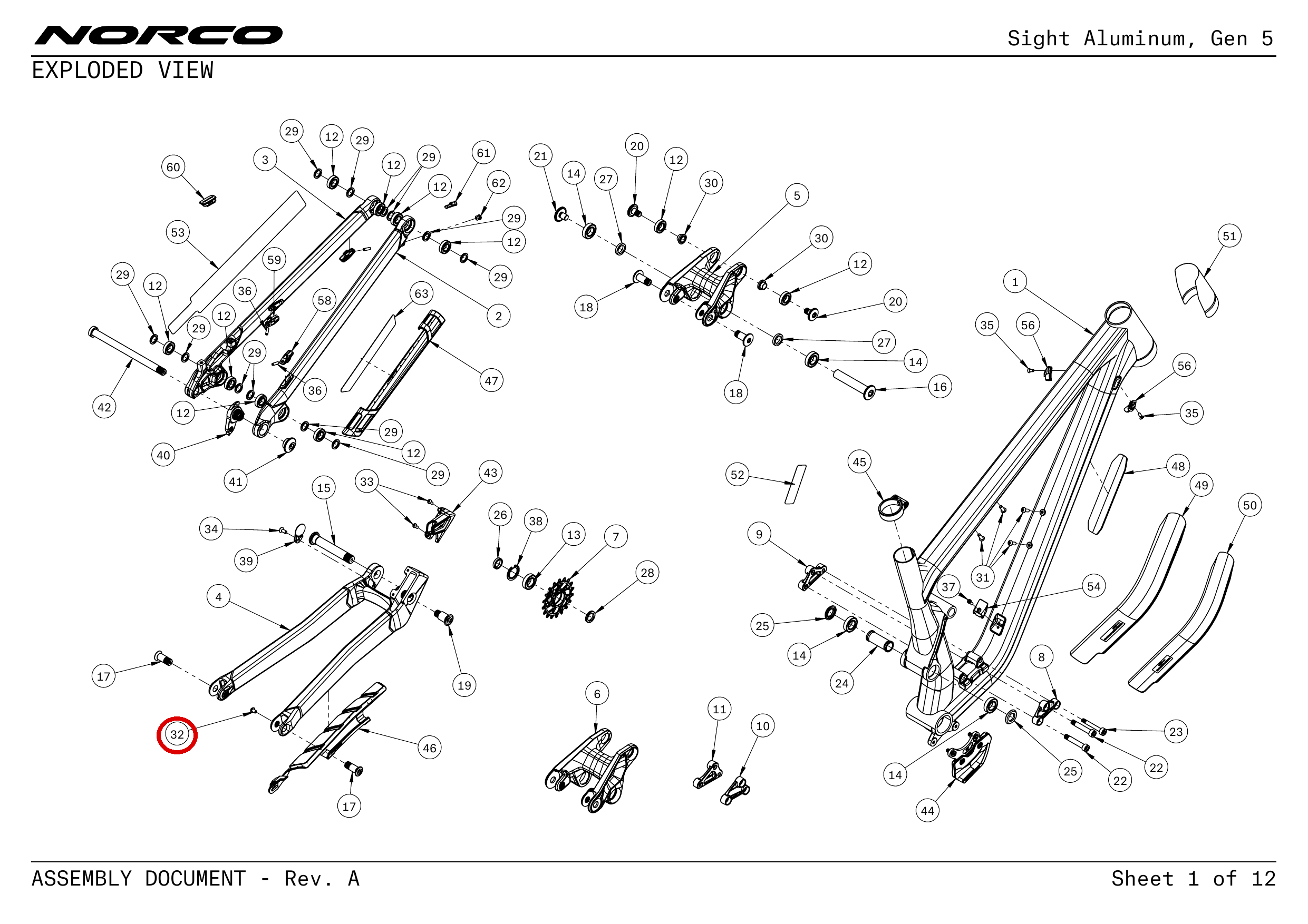 Official technical drawing with the relevant callout highlighted in red