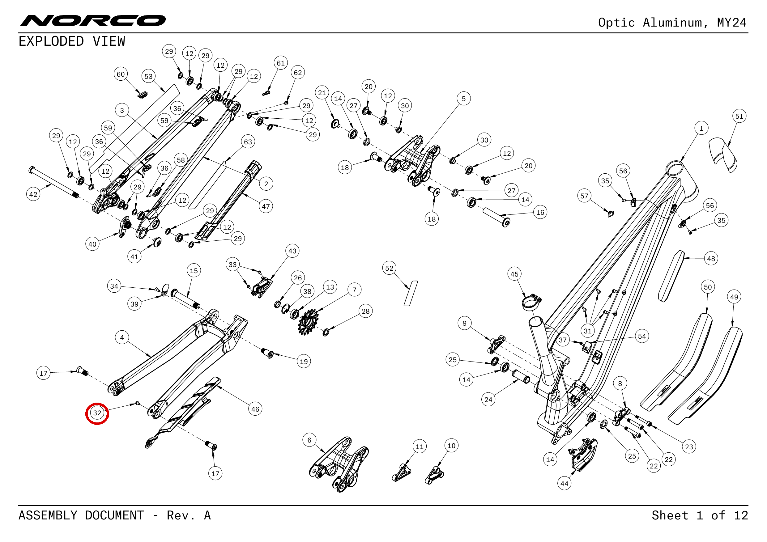 Official technical drawing with the relevant callout highlighted in red