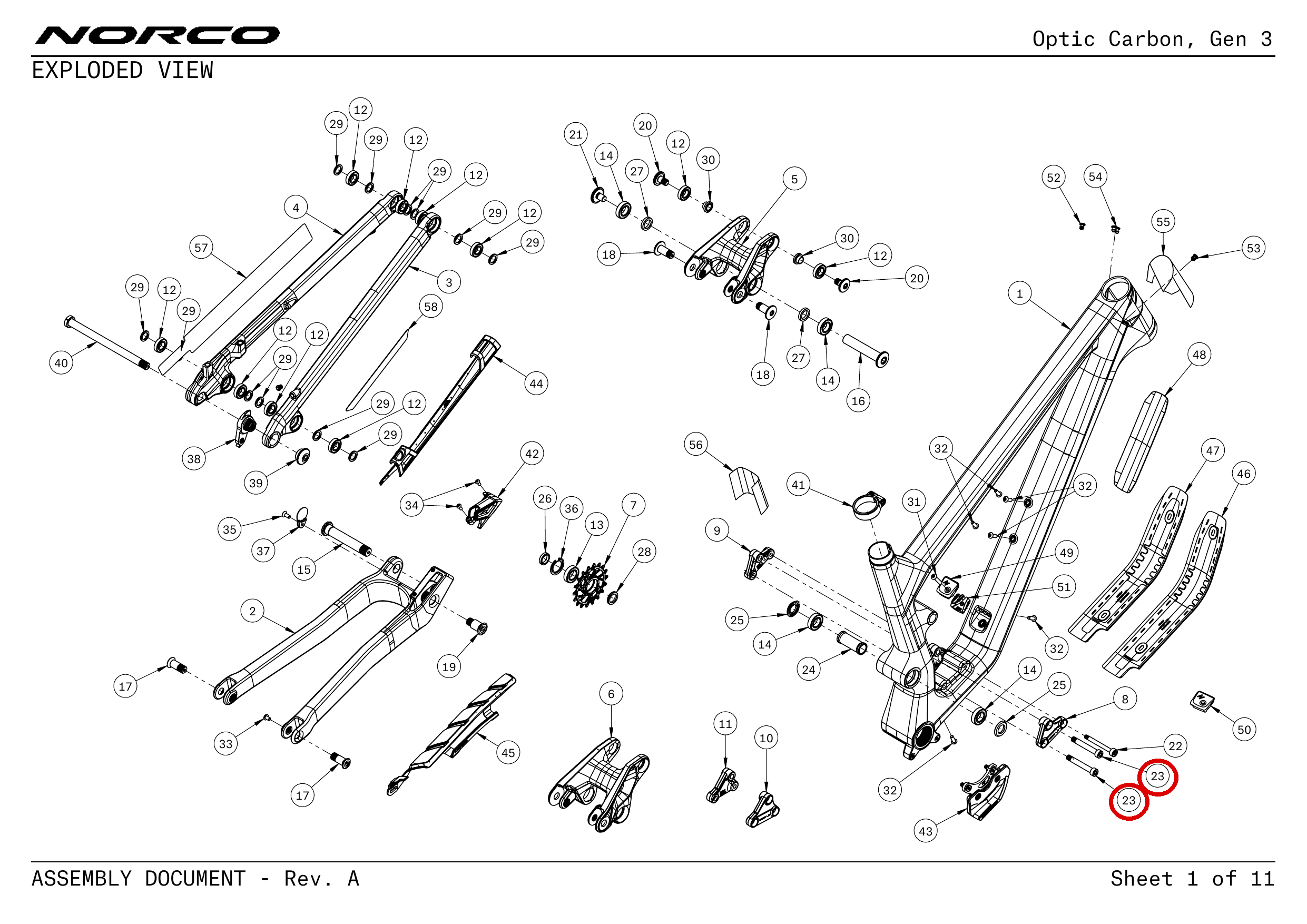 Official technical drawing with the relevant callout highlighted in red
