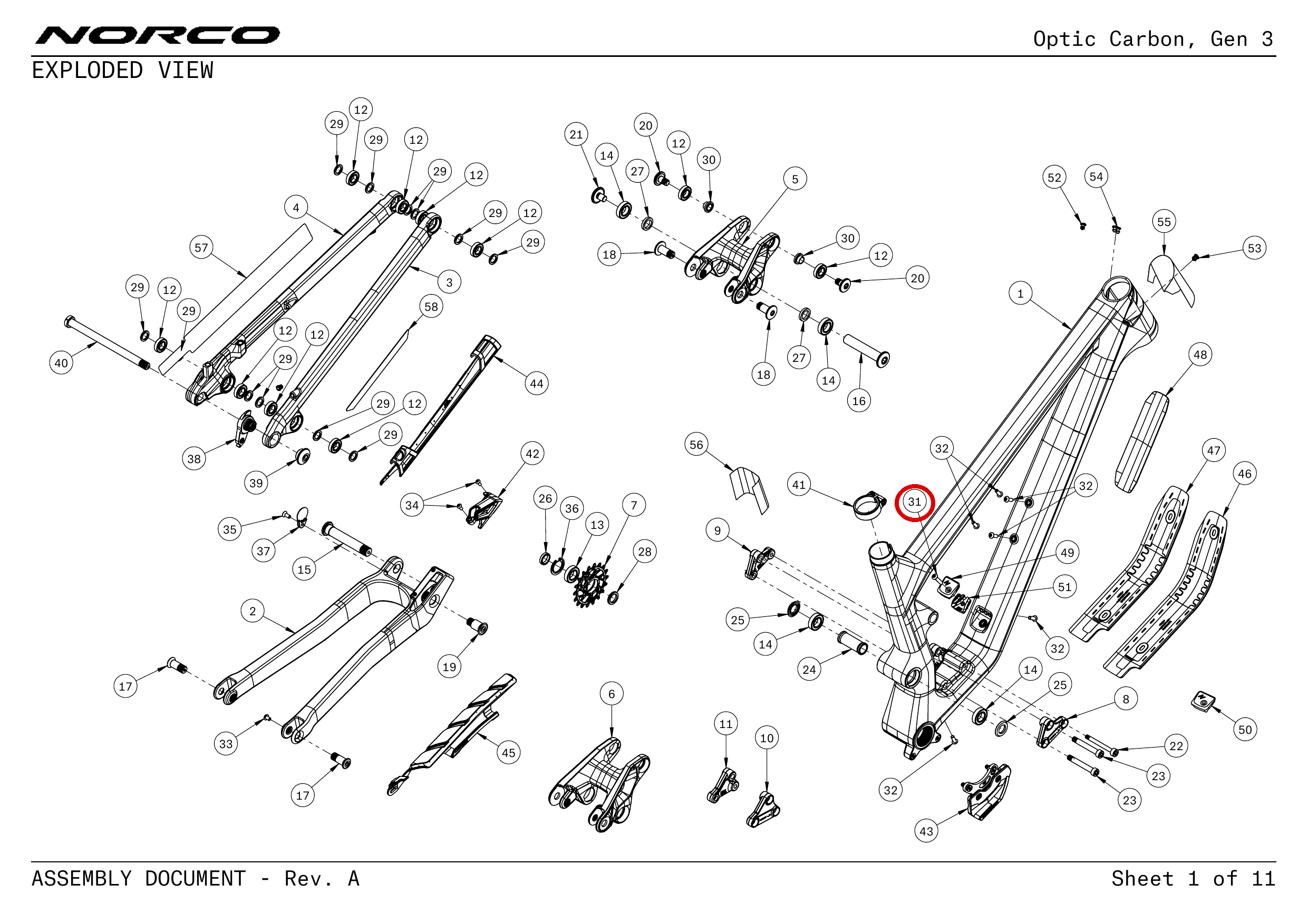 Official technical drawing with the relevant callout highlighted in red