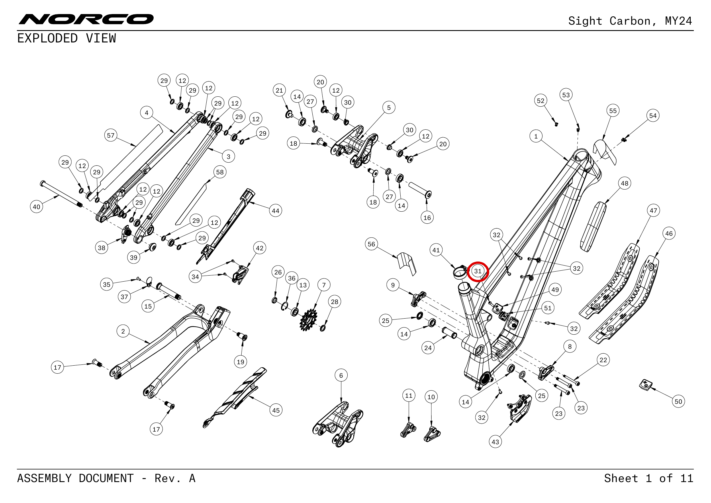 Official technical drawing with the relevant callout highlighted in red