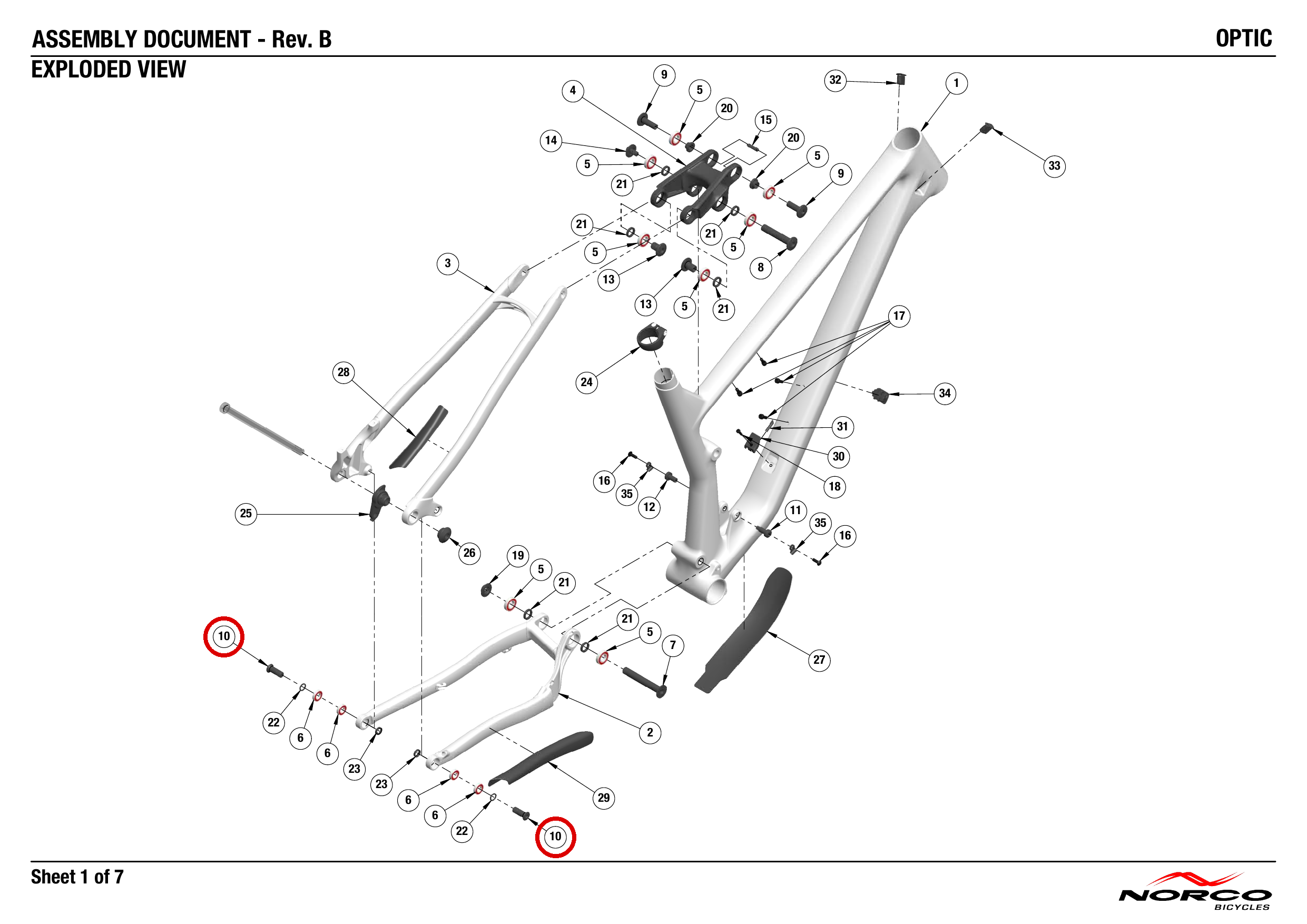 Official technical drawing with the relevant callout highlighted in red