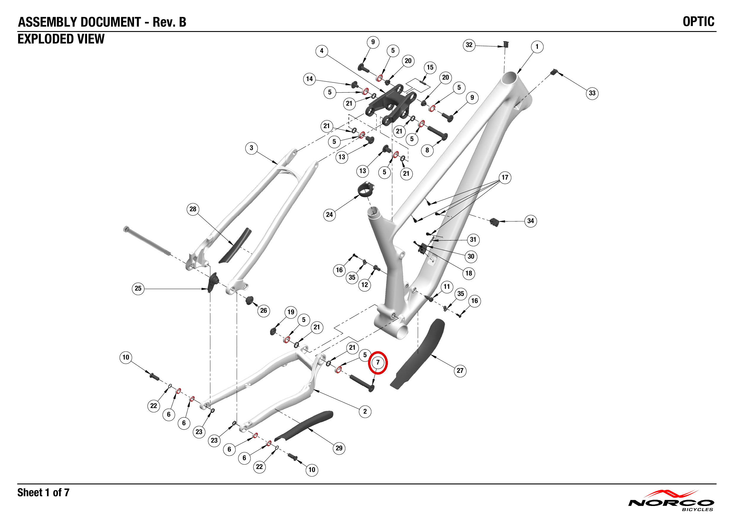 Official technical drawing with the relevant callout highlighted in red