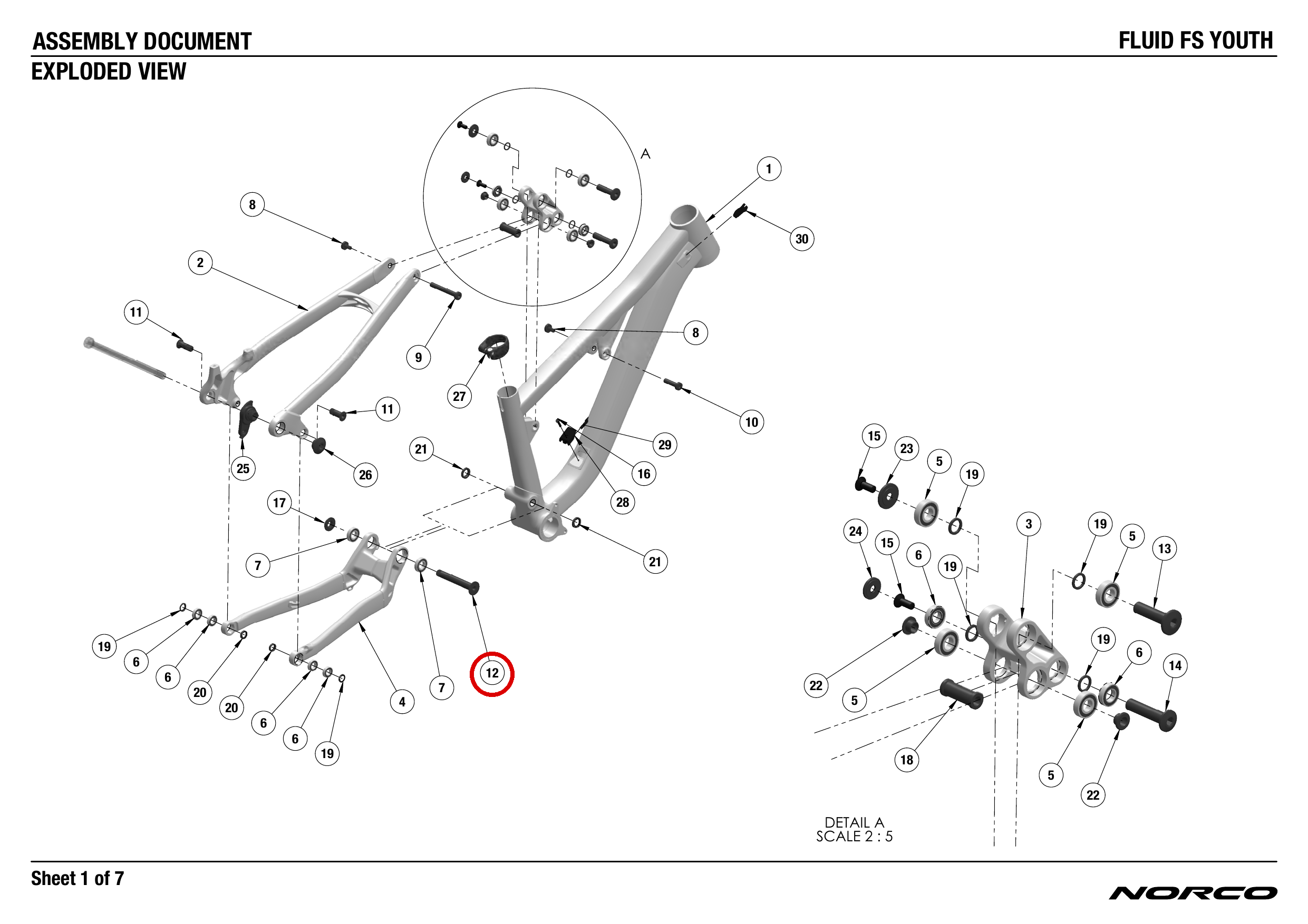 Official technical drawing with the relevant callout highlighted in red