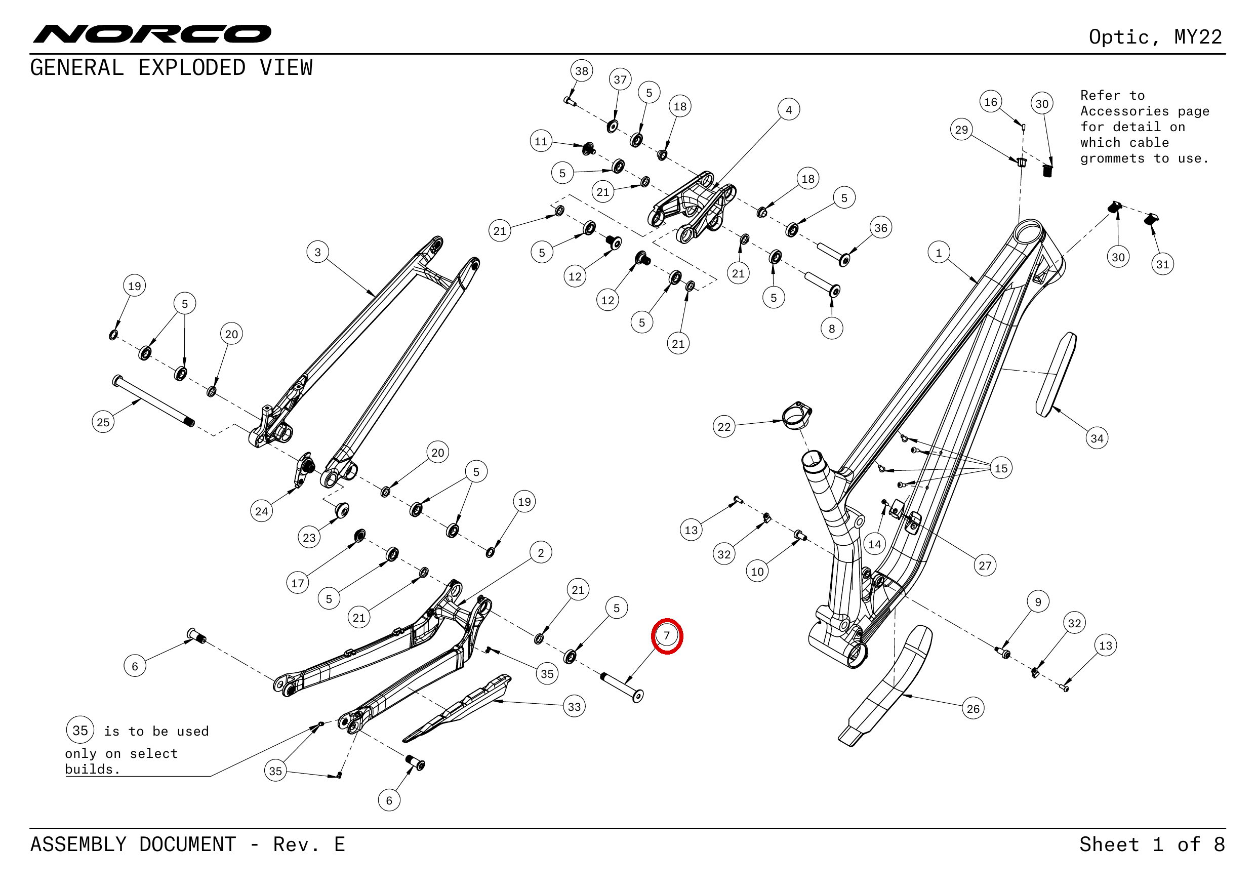 Official technical drawing with the relevant callout highlighted in red