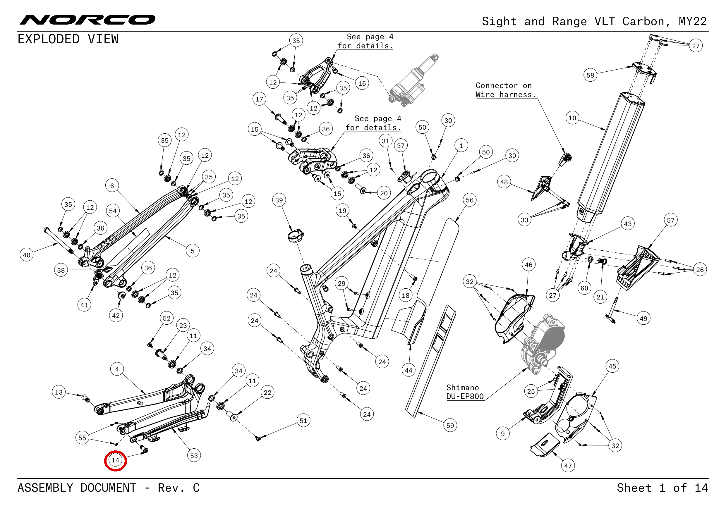Official technical drawing with the relevant callout highlighted in red