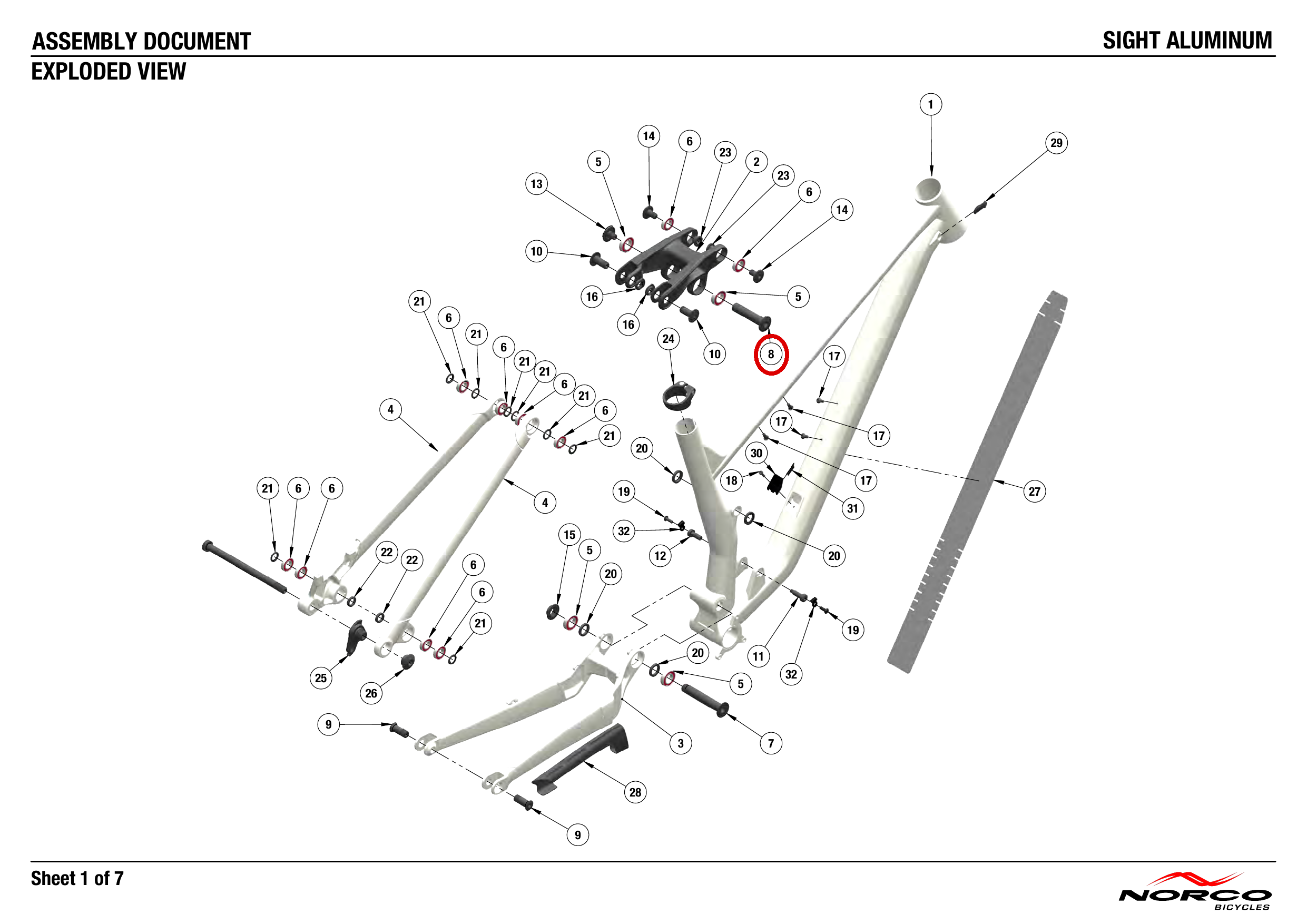 Official technical drawing with the relevant callout highlighted in red
