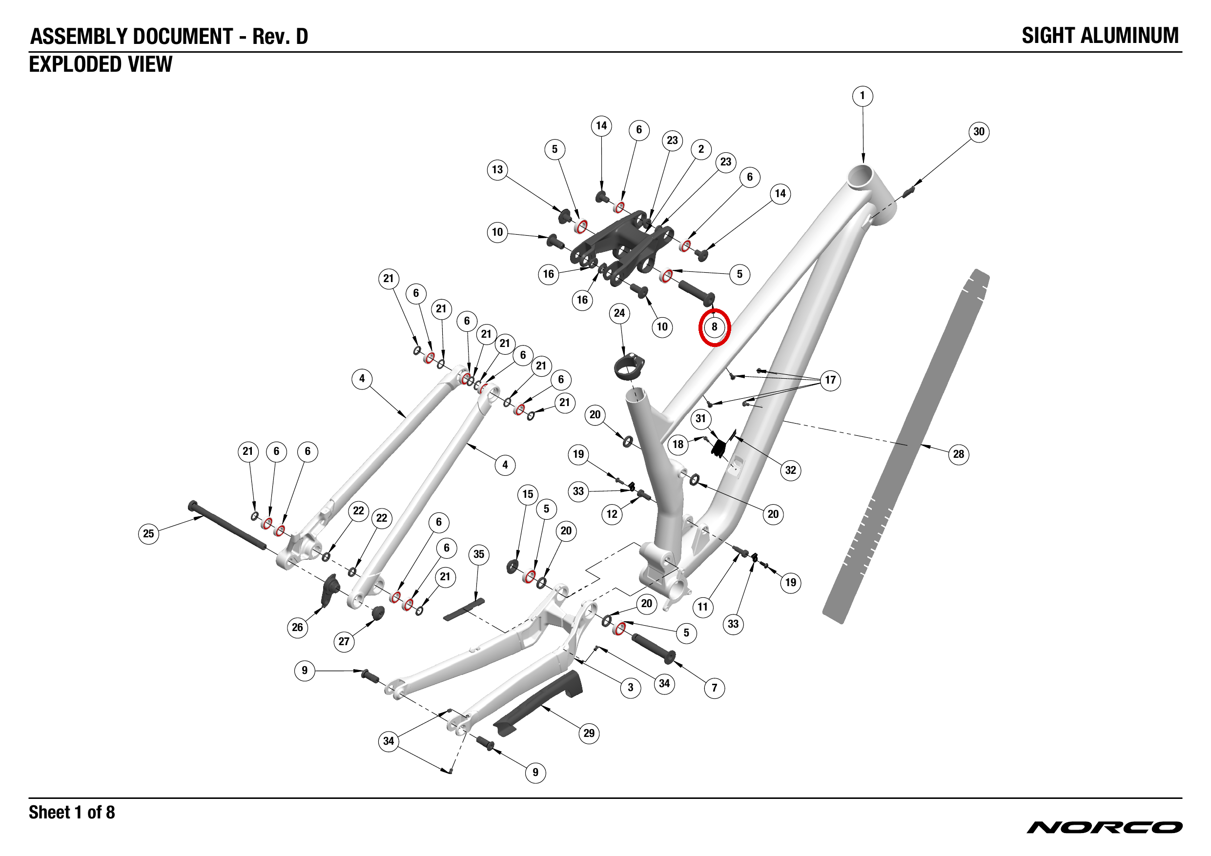 Official technical drawing with the relevant callout highlighted in red
