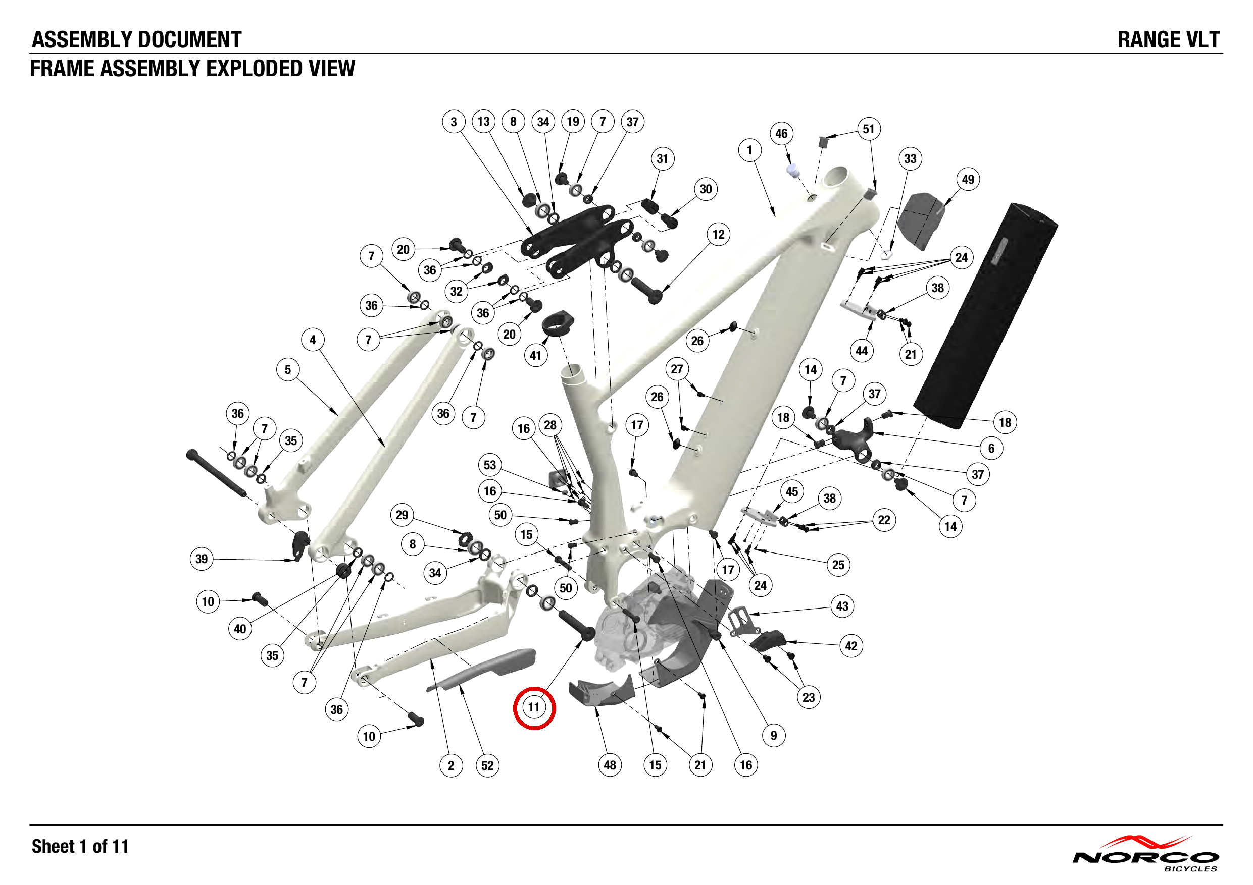 Official technical drawing with the relevant callout highlighted in red