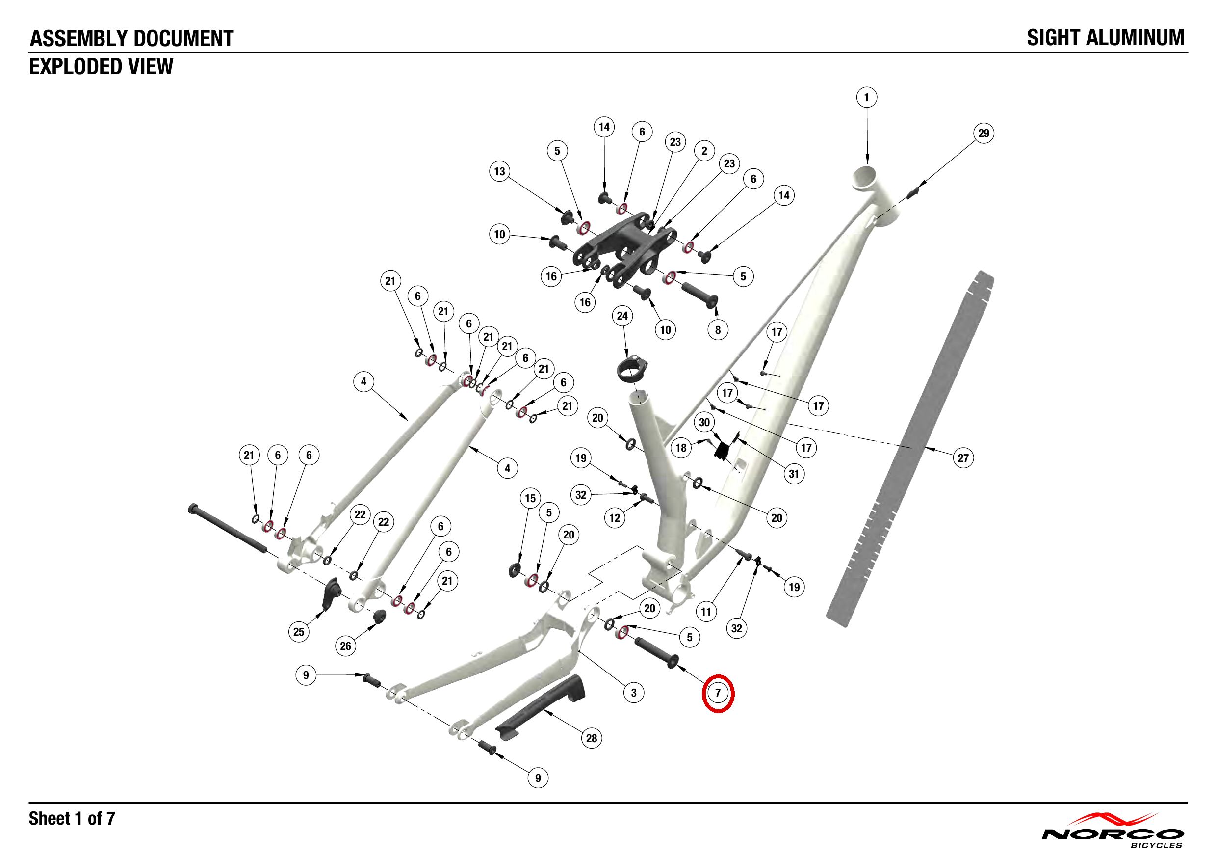 Official technical drawing with the relevant callout highlighted in red