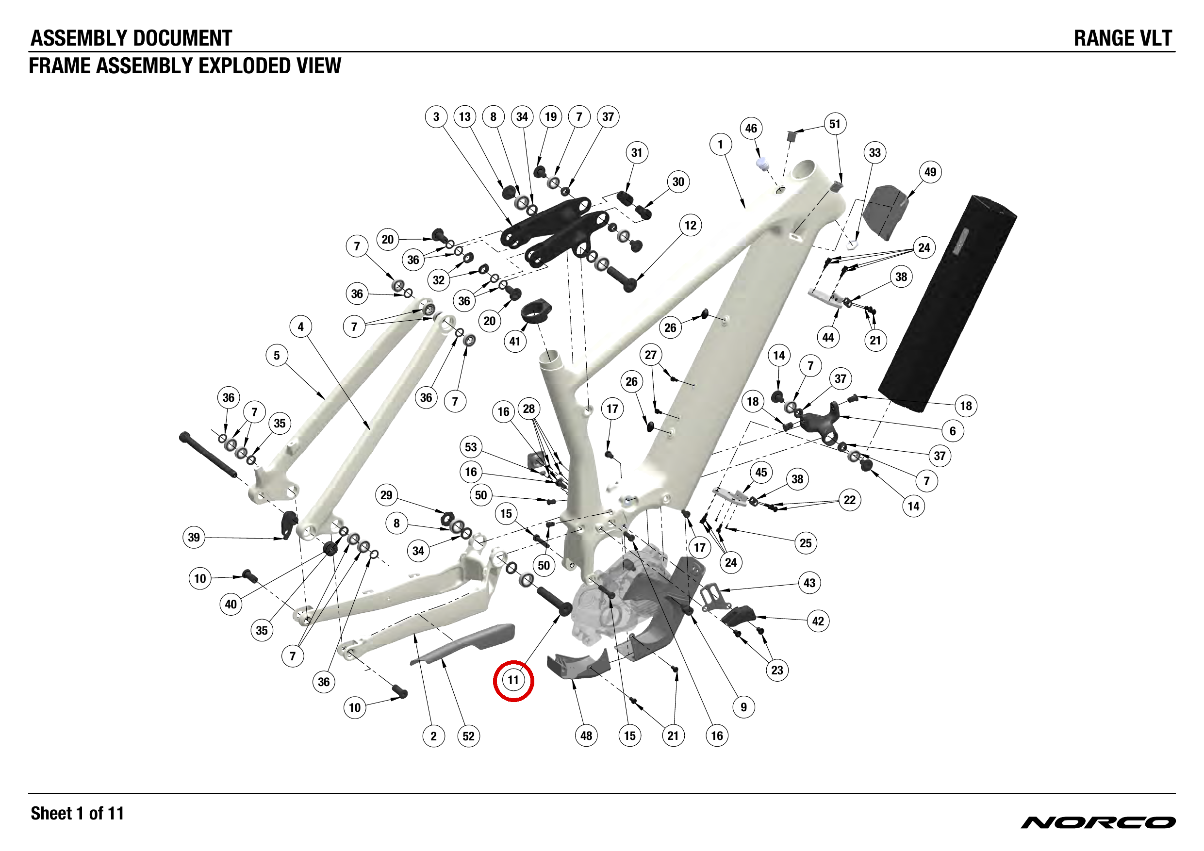 Official technical drawing with the relevant callout highlighted in red