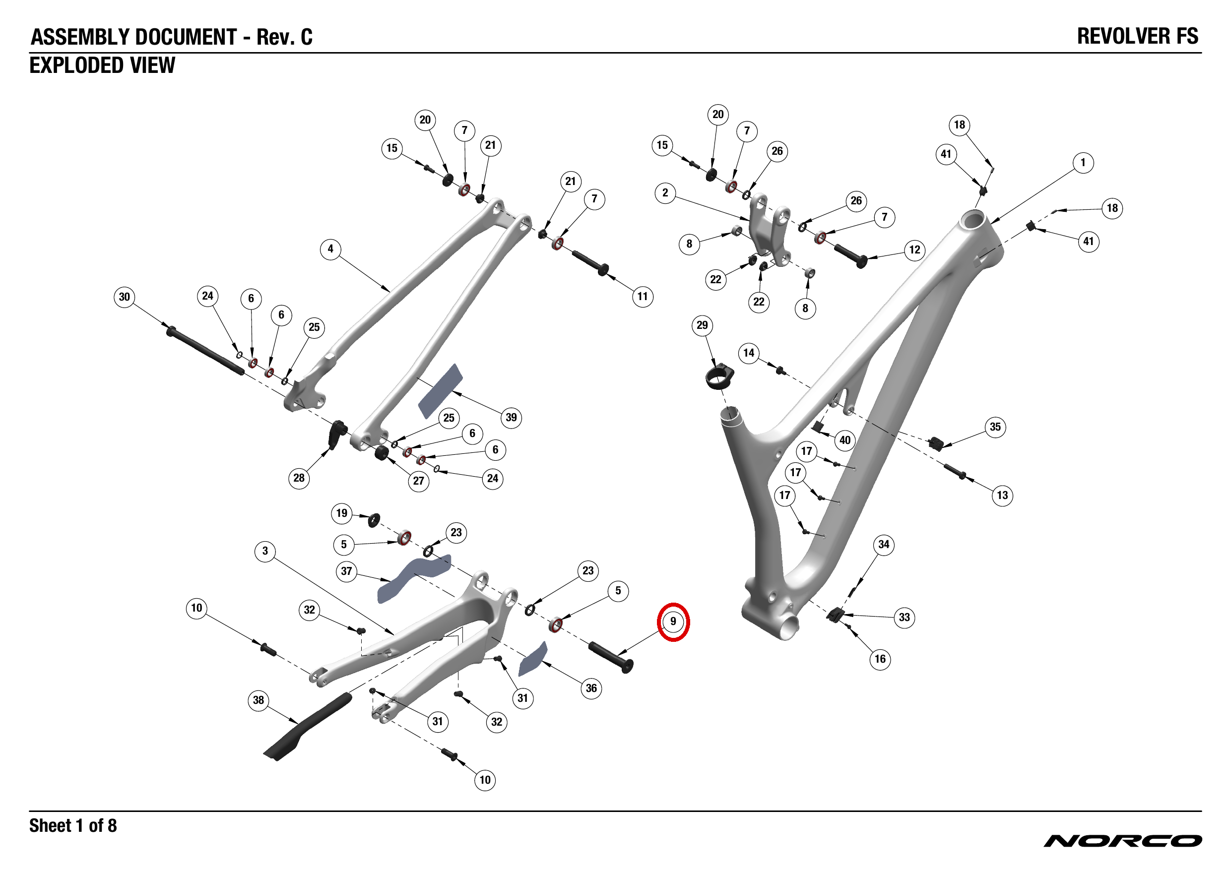 Official technical drawing with the relevant callout highlighted in red