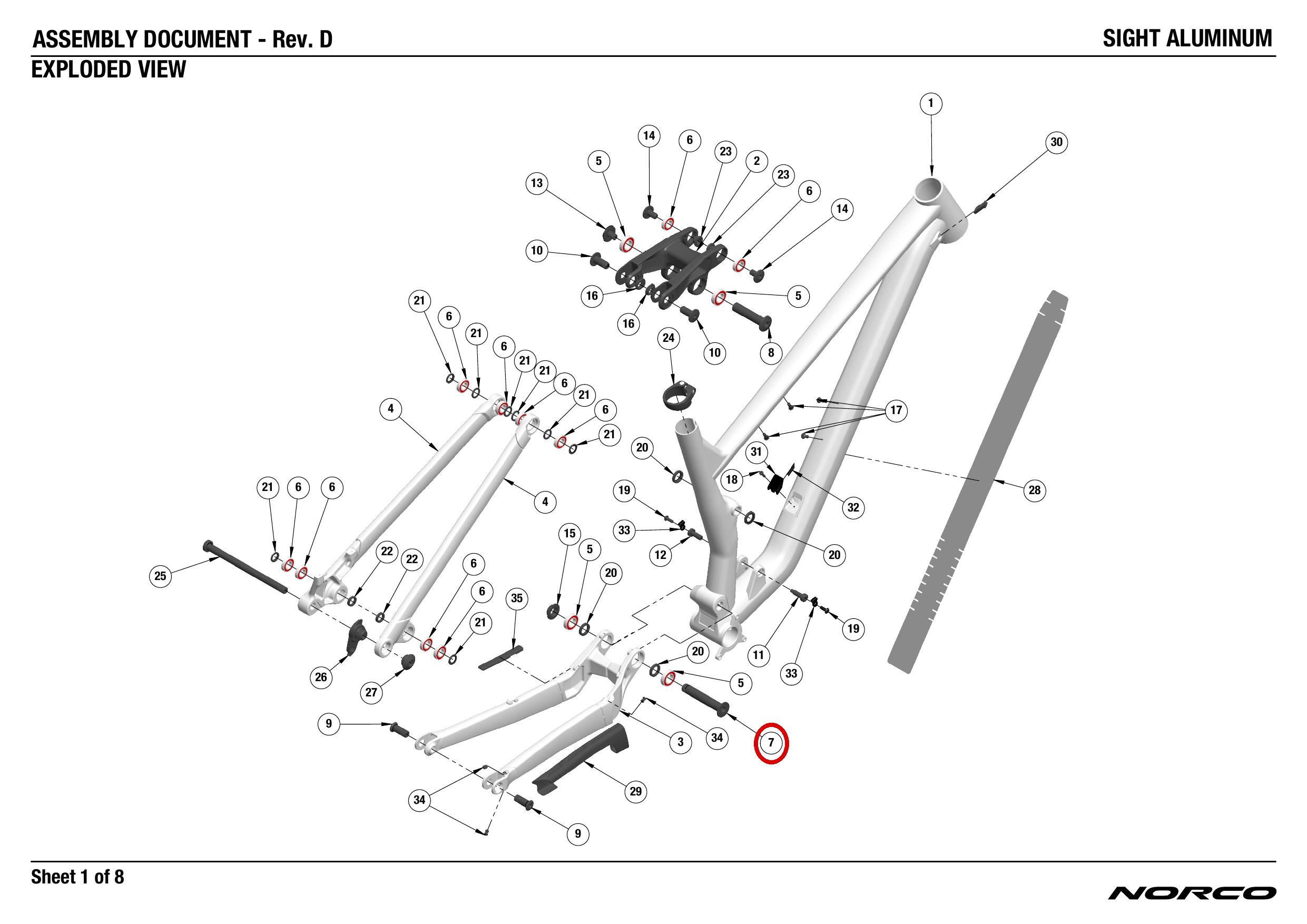 Official technical drawing with the relevant callout highlighted in red