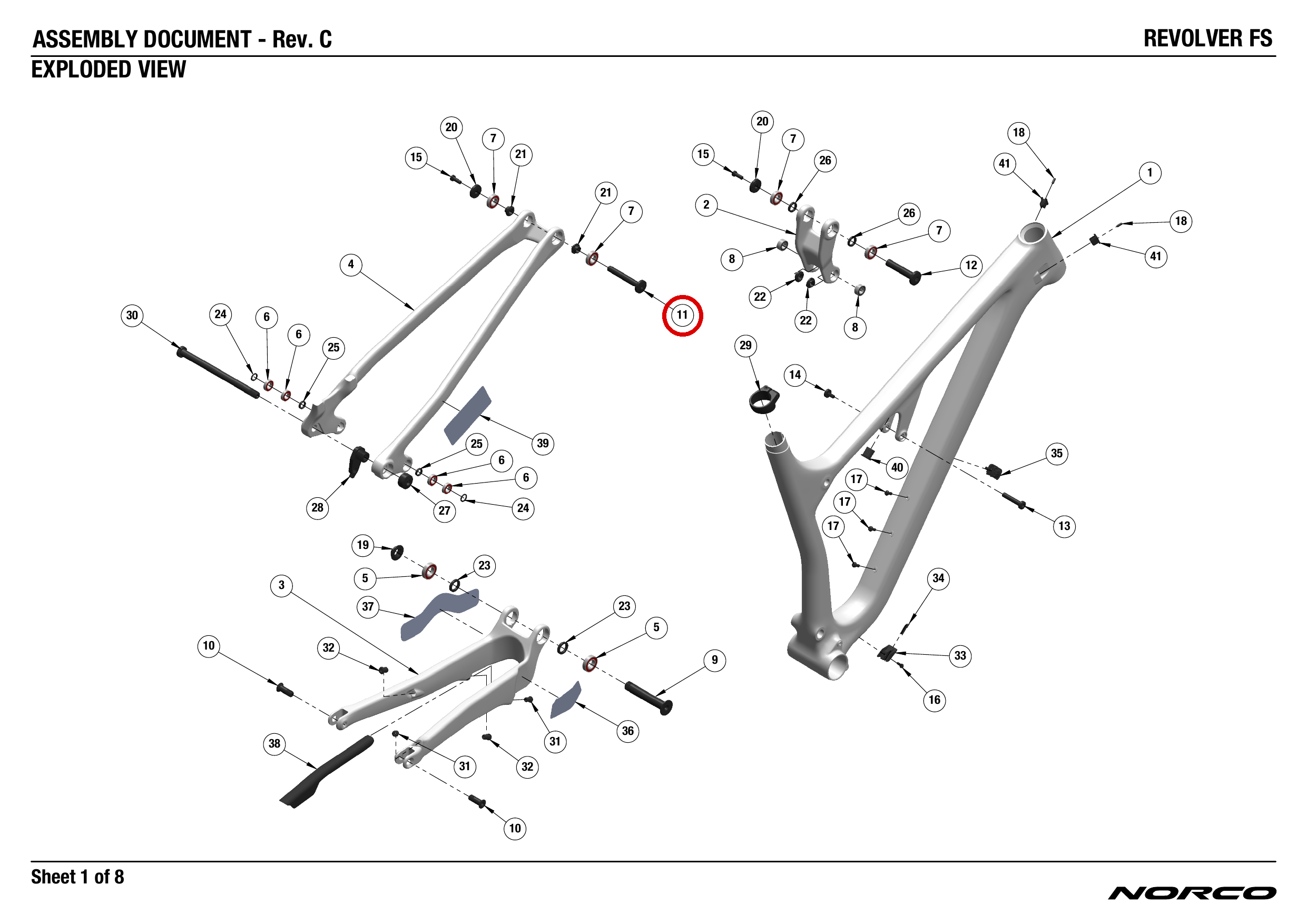 Official technical drawing with the relevant callout highlighted in red