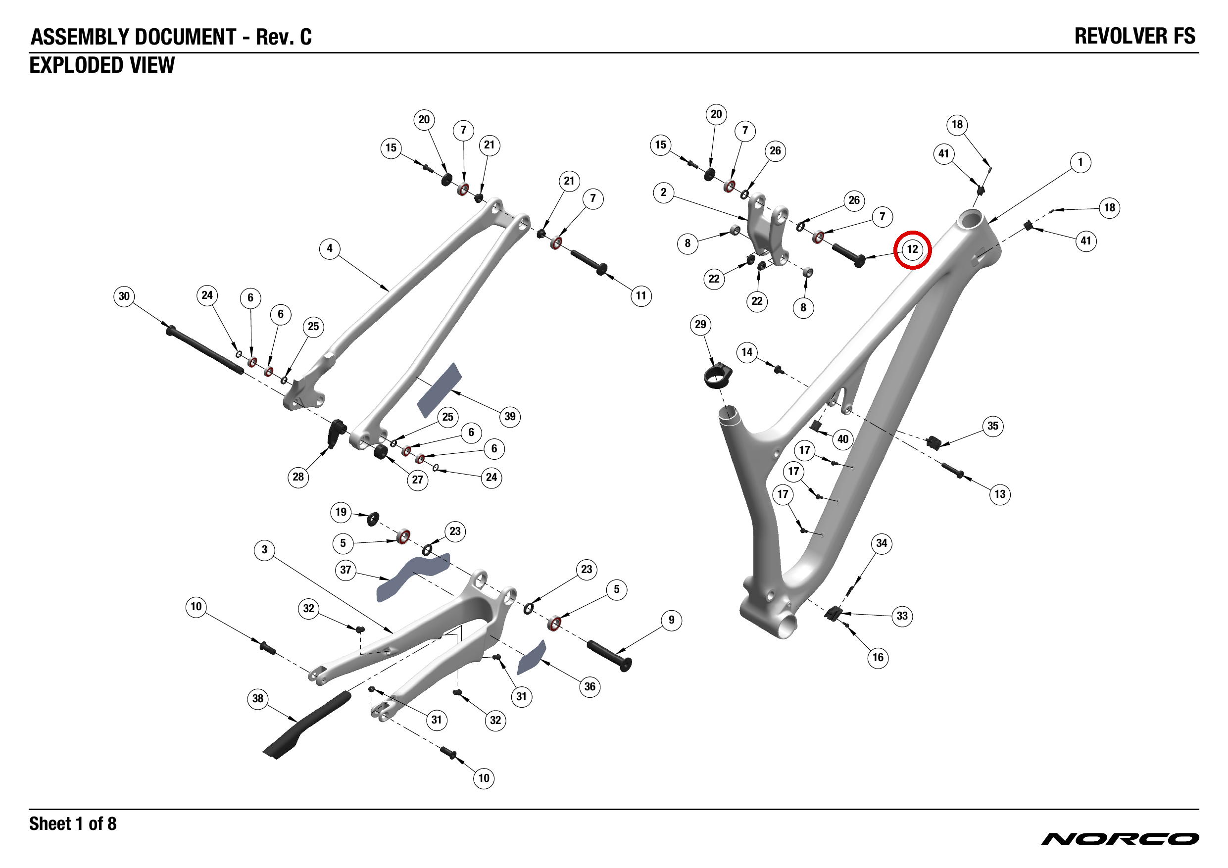 Official technical drawing with the relevant callout highlighted in red