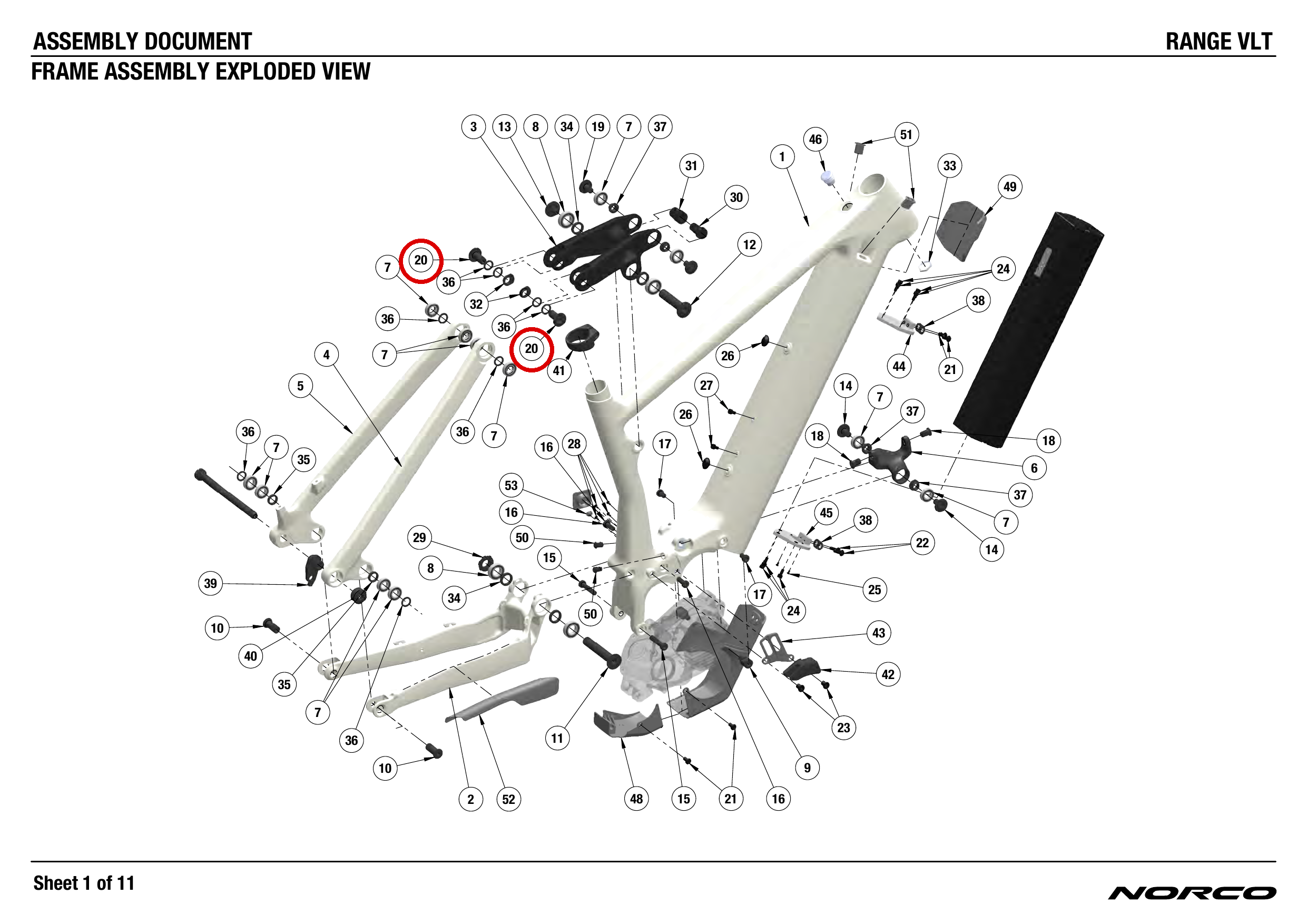 Official technical drawing with the relevant callout highlighted in red
