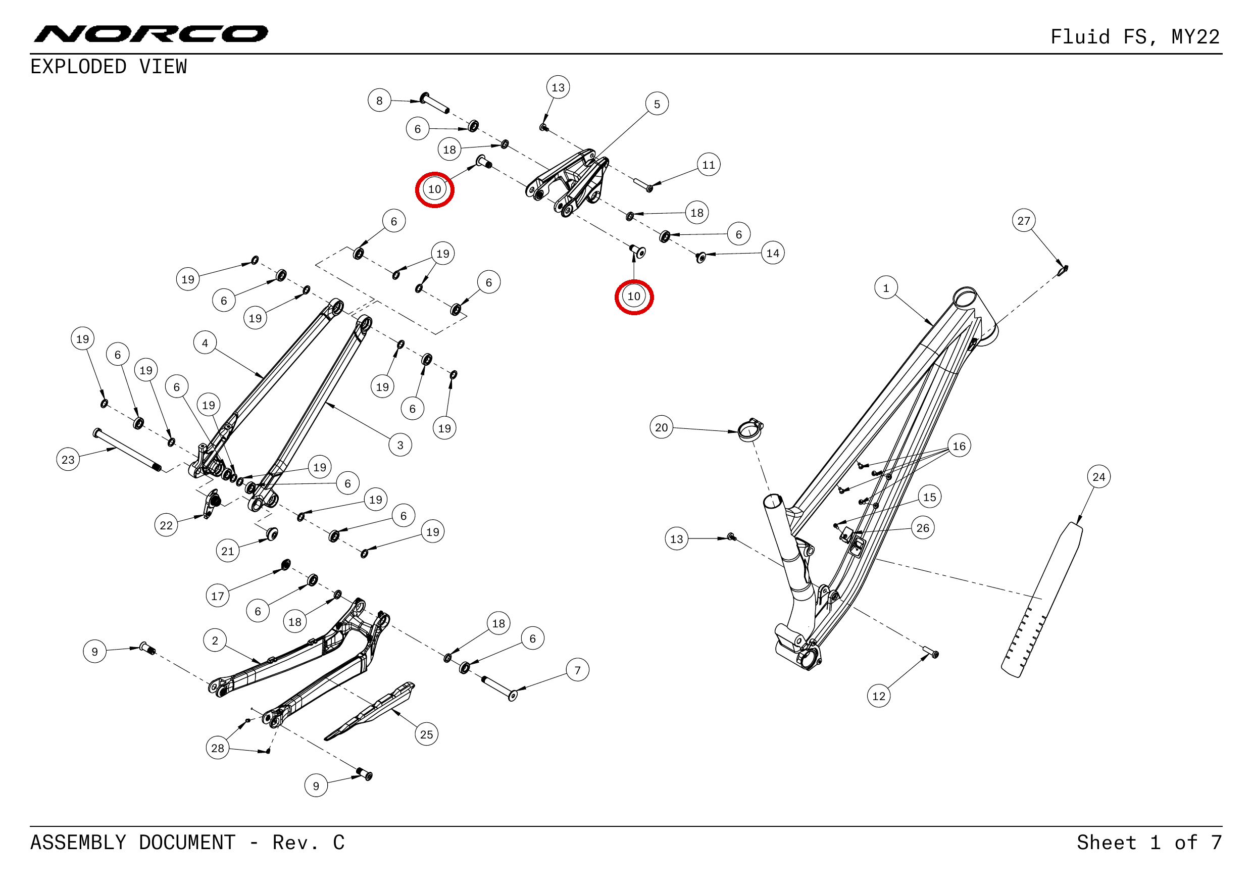 Official technical drawing with the relevant callout highlighted in red