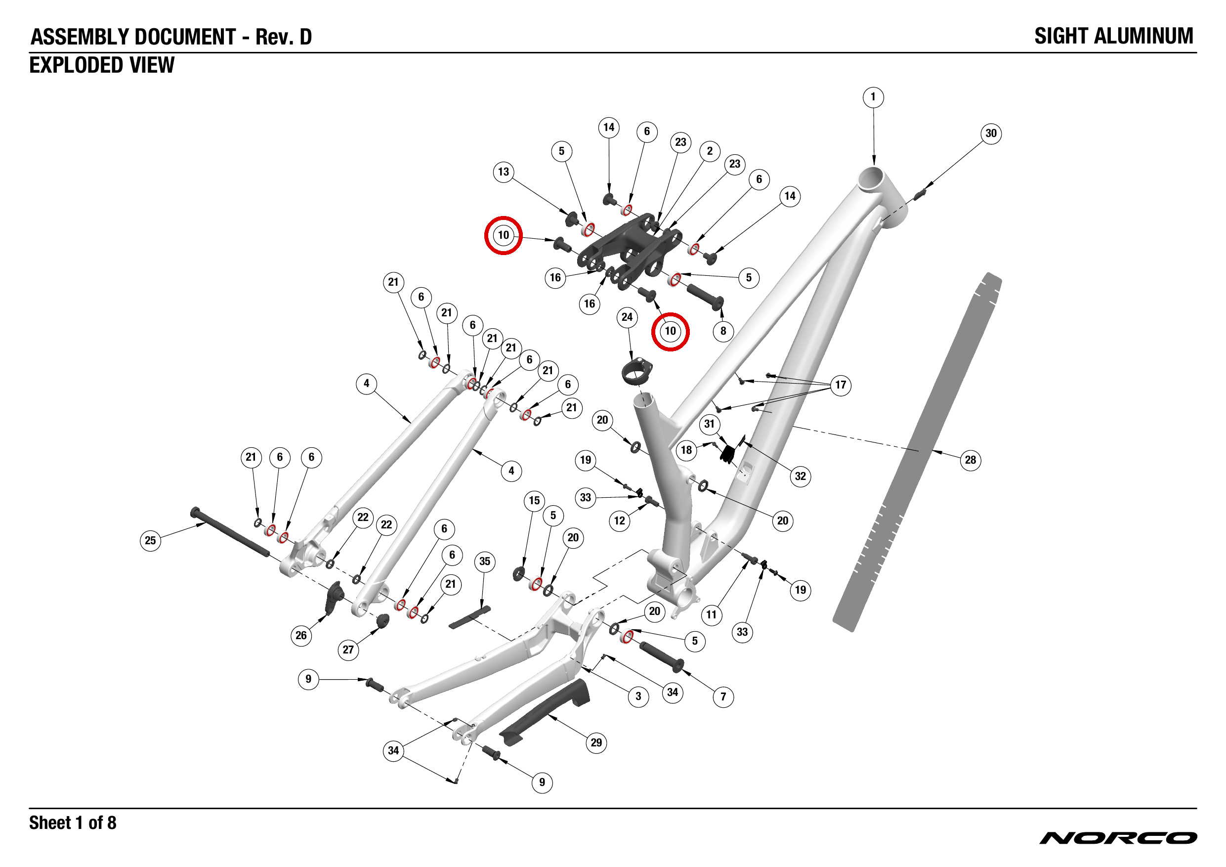 Official technical drawing with the relevant callout highlighted in red