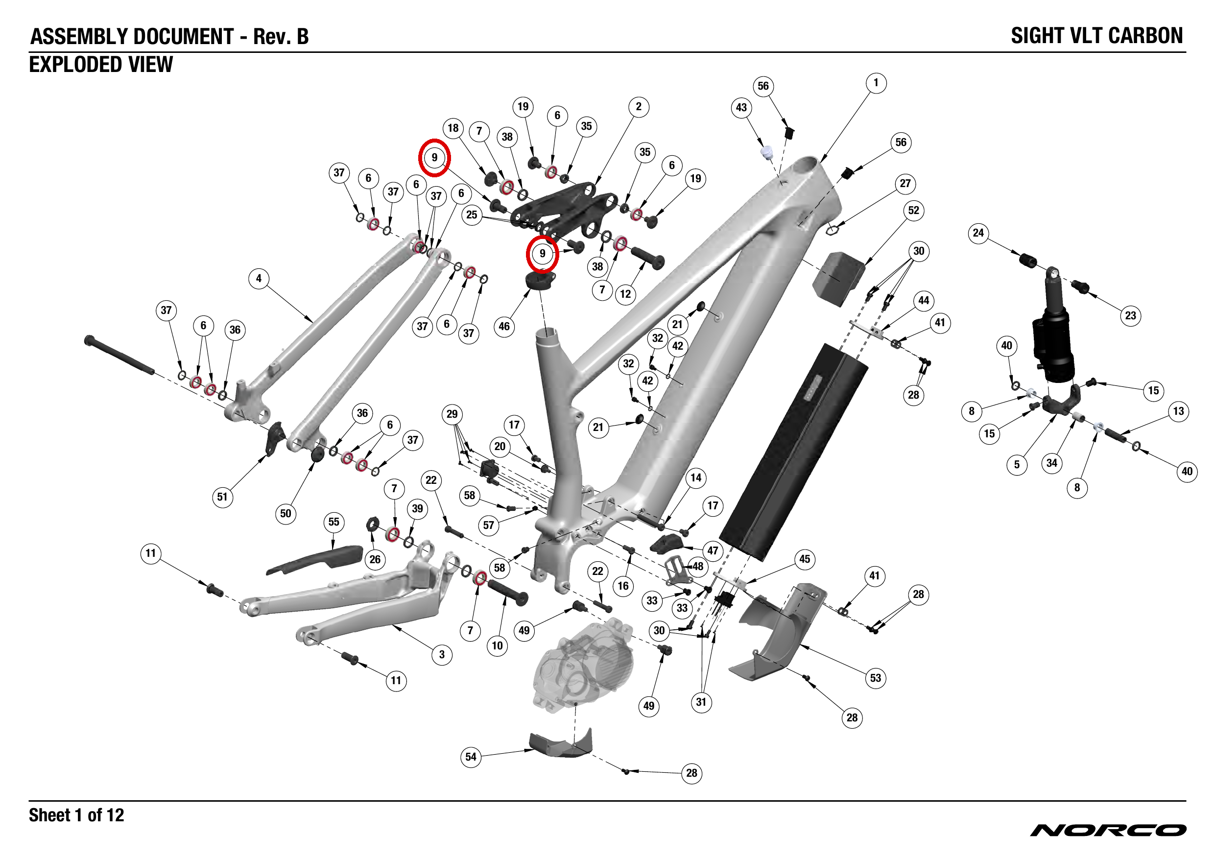 Official technical drawing with the relevant callout highlighted in red
