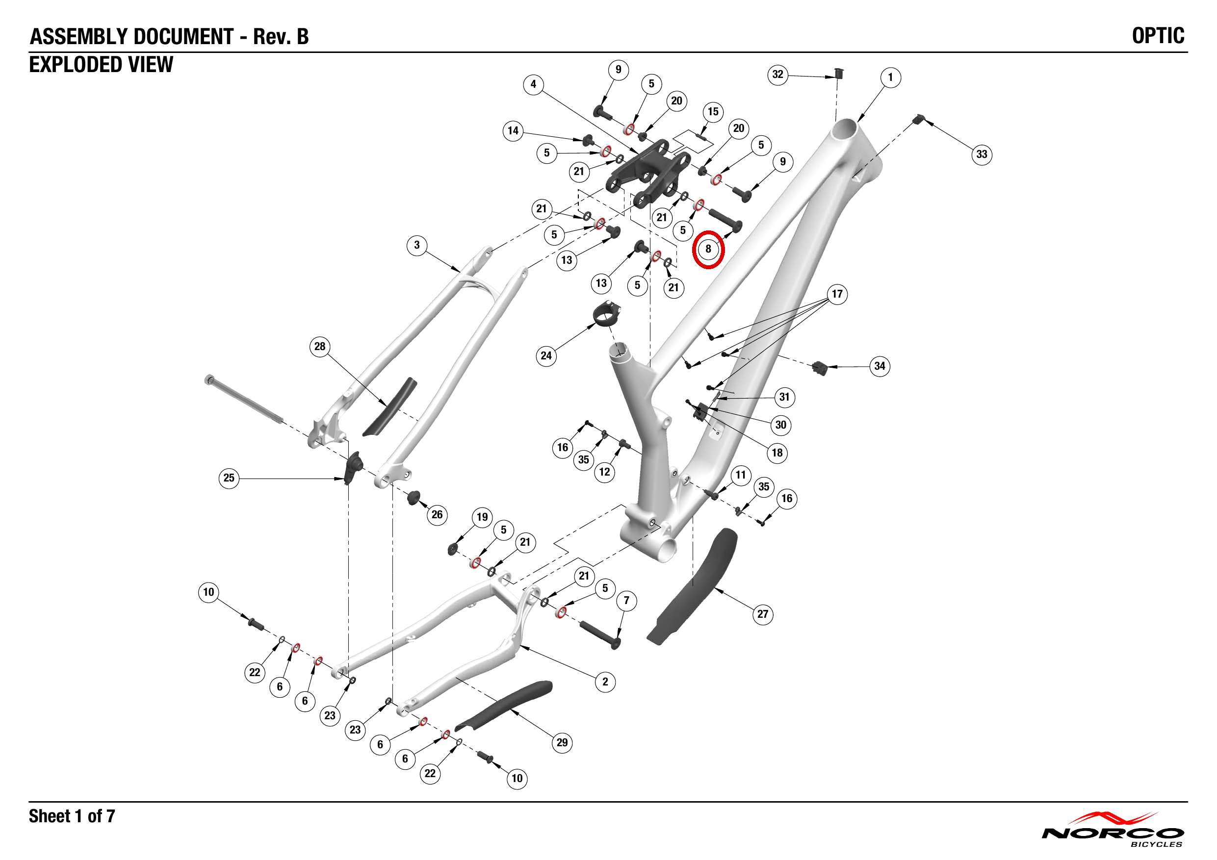 Official technical drawing with the relevant callout highlighted in red