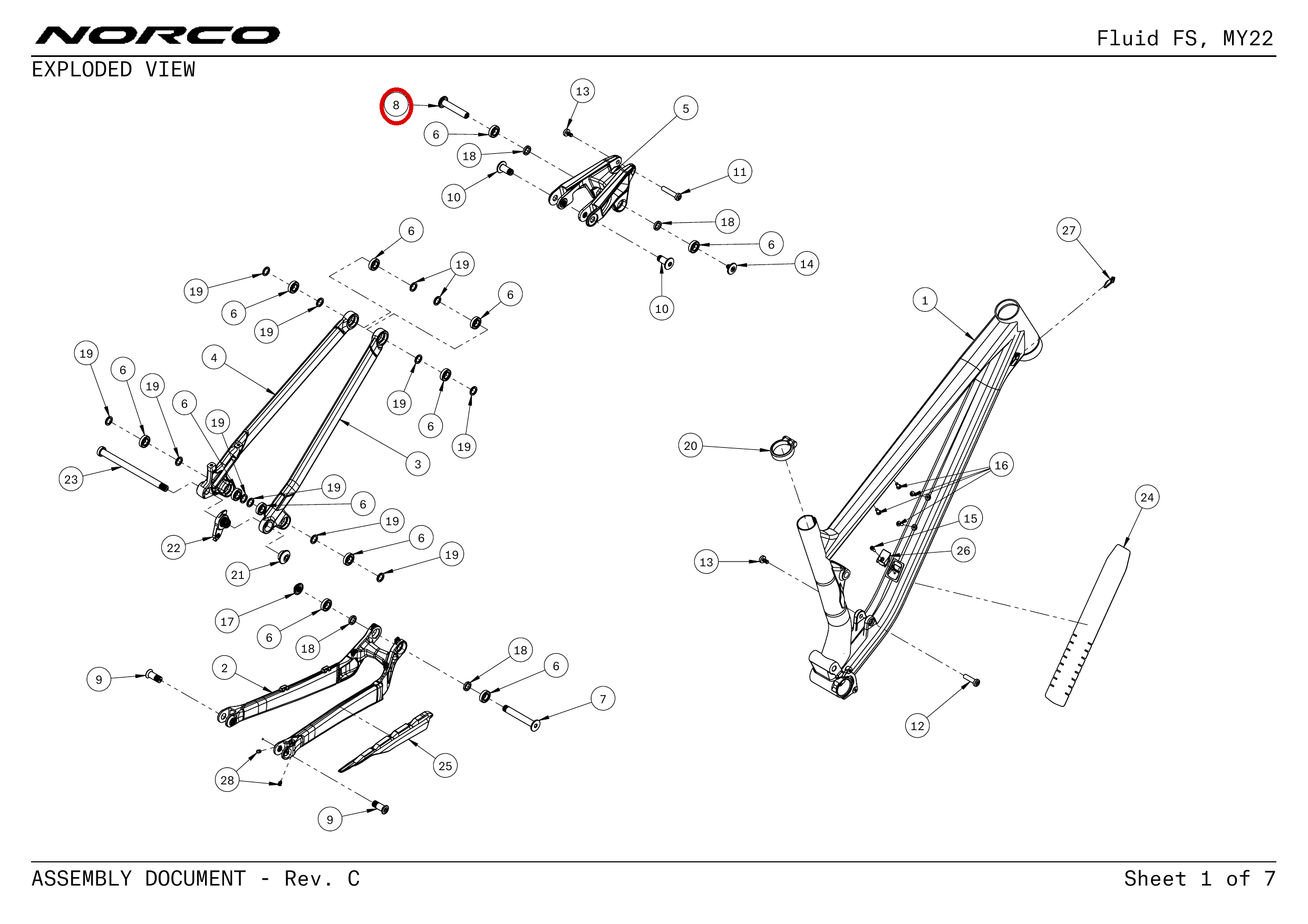 Official technical drawing with the relevant callout highlighted in red