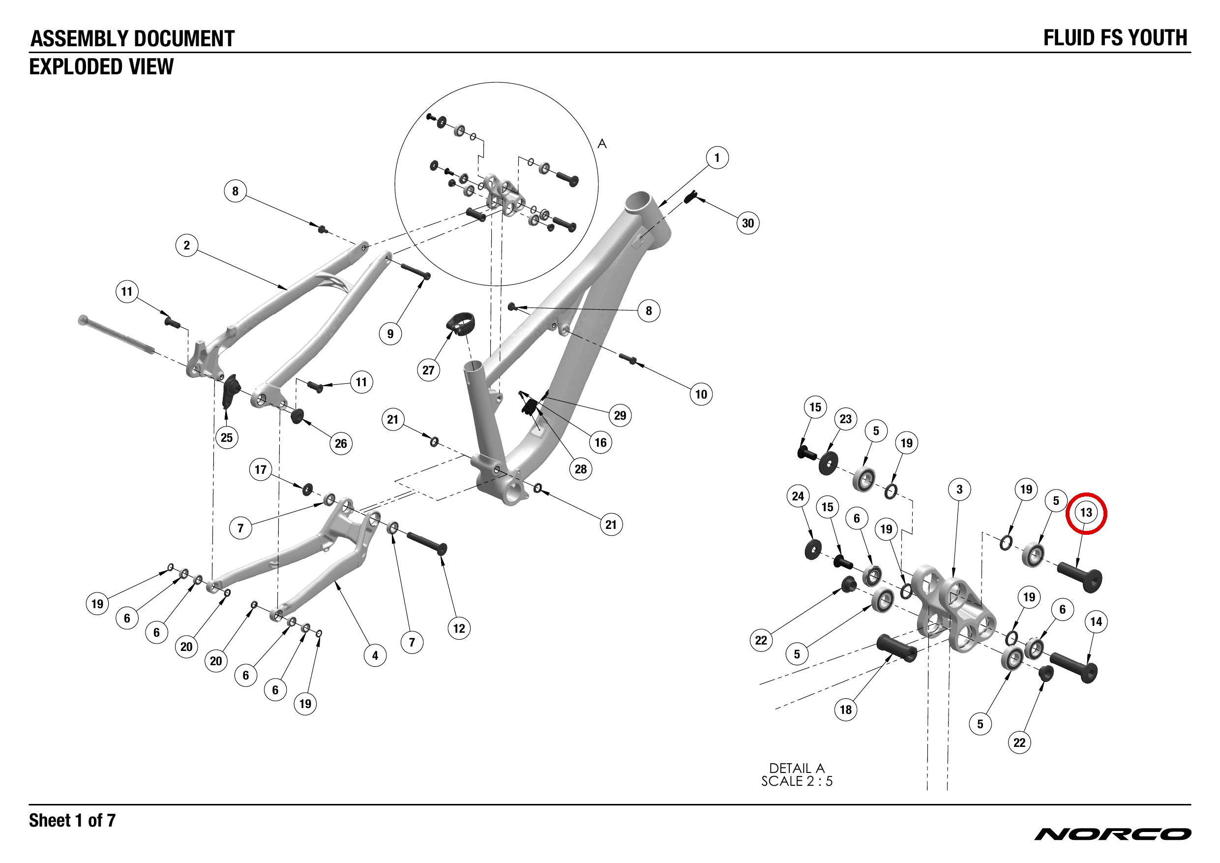 Official technical drawing with the relevant callout highlighted in red