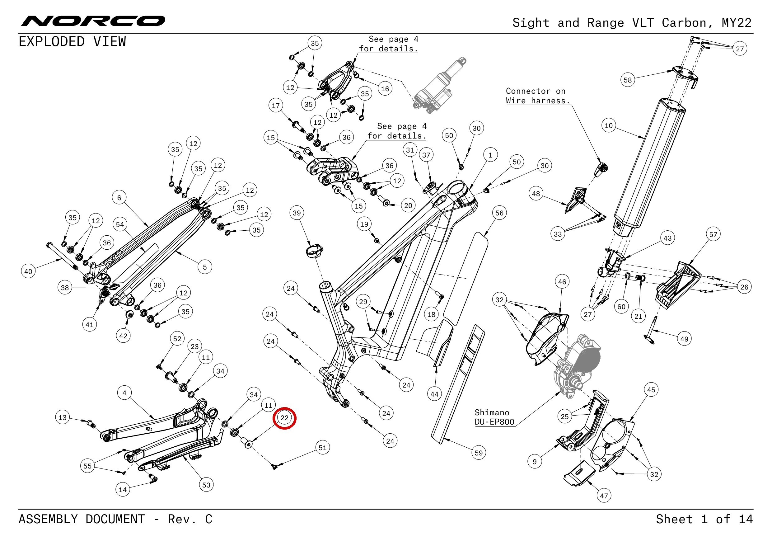 Official technical drawing with the relevant callout highlighted in red