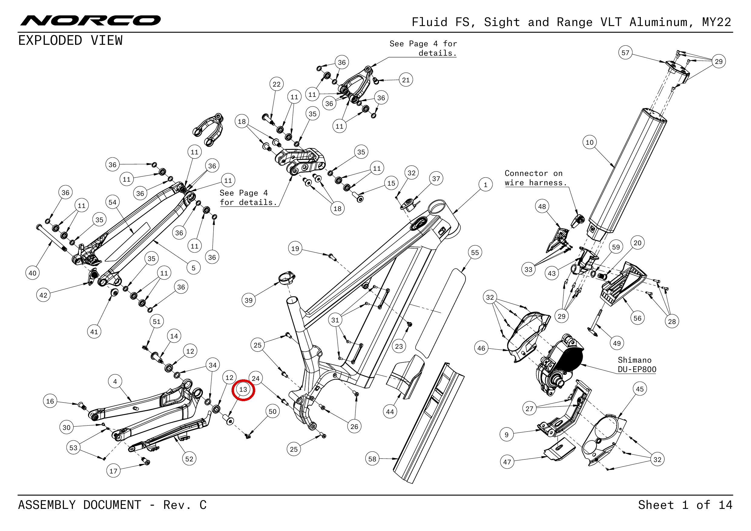 Official technical drawing with the relevant callout highlighted in red