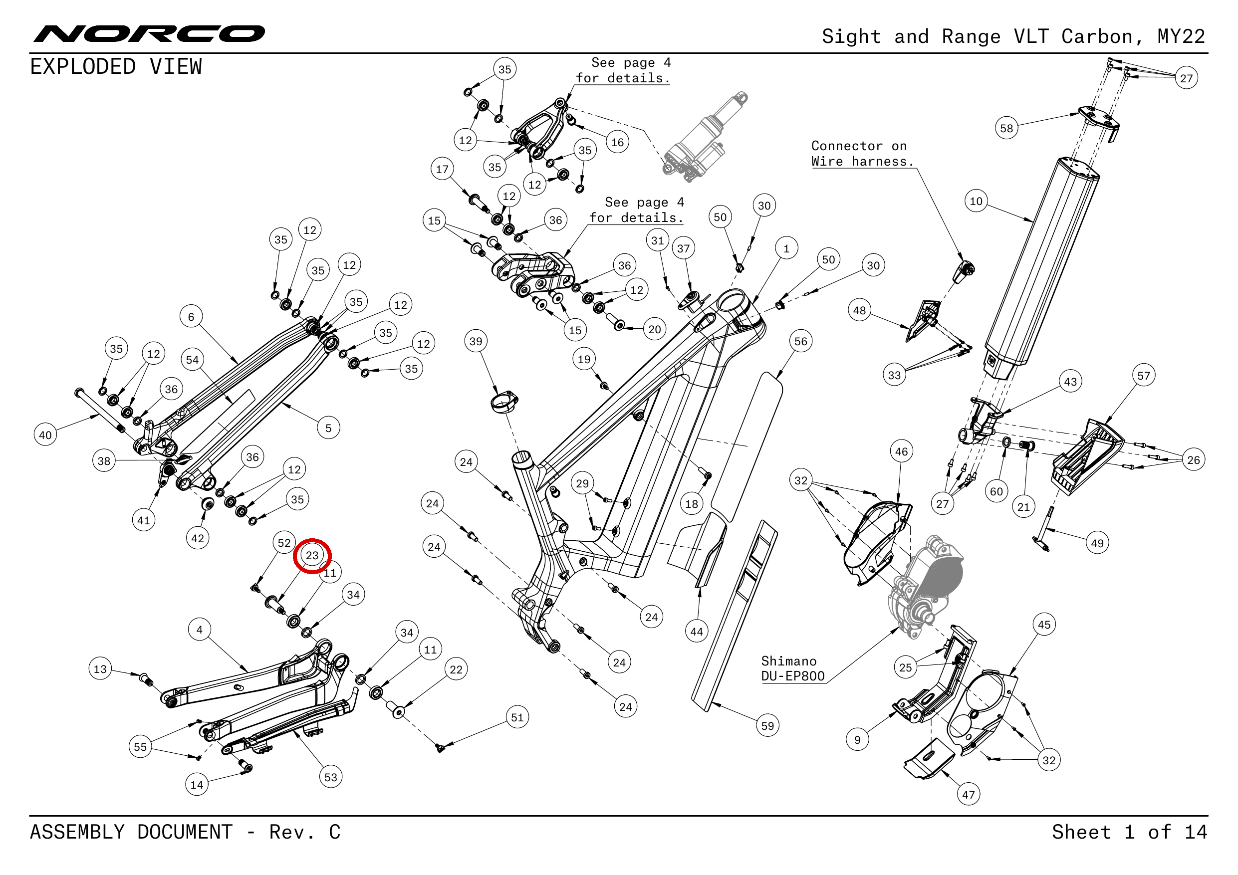 Official technical drawing with the relevant callout highlighted in red