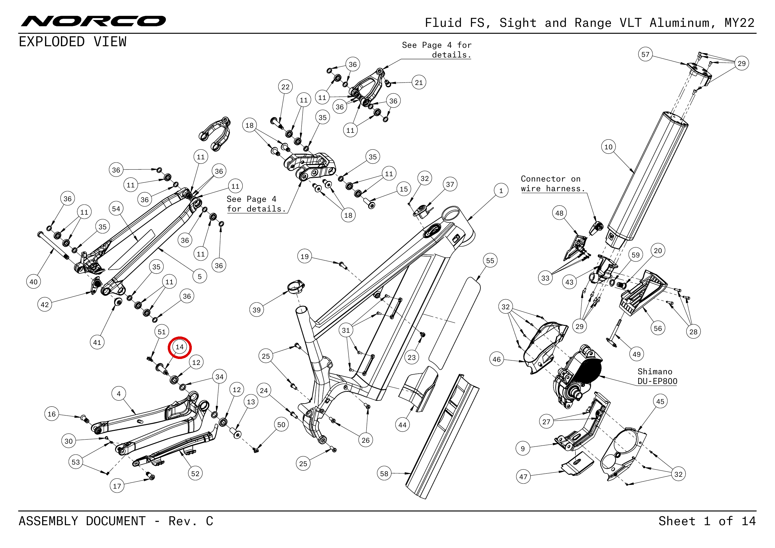 Official technical drawing with the relevant callout highlighted in red