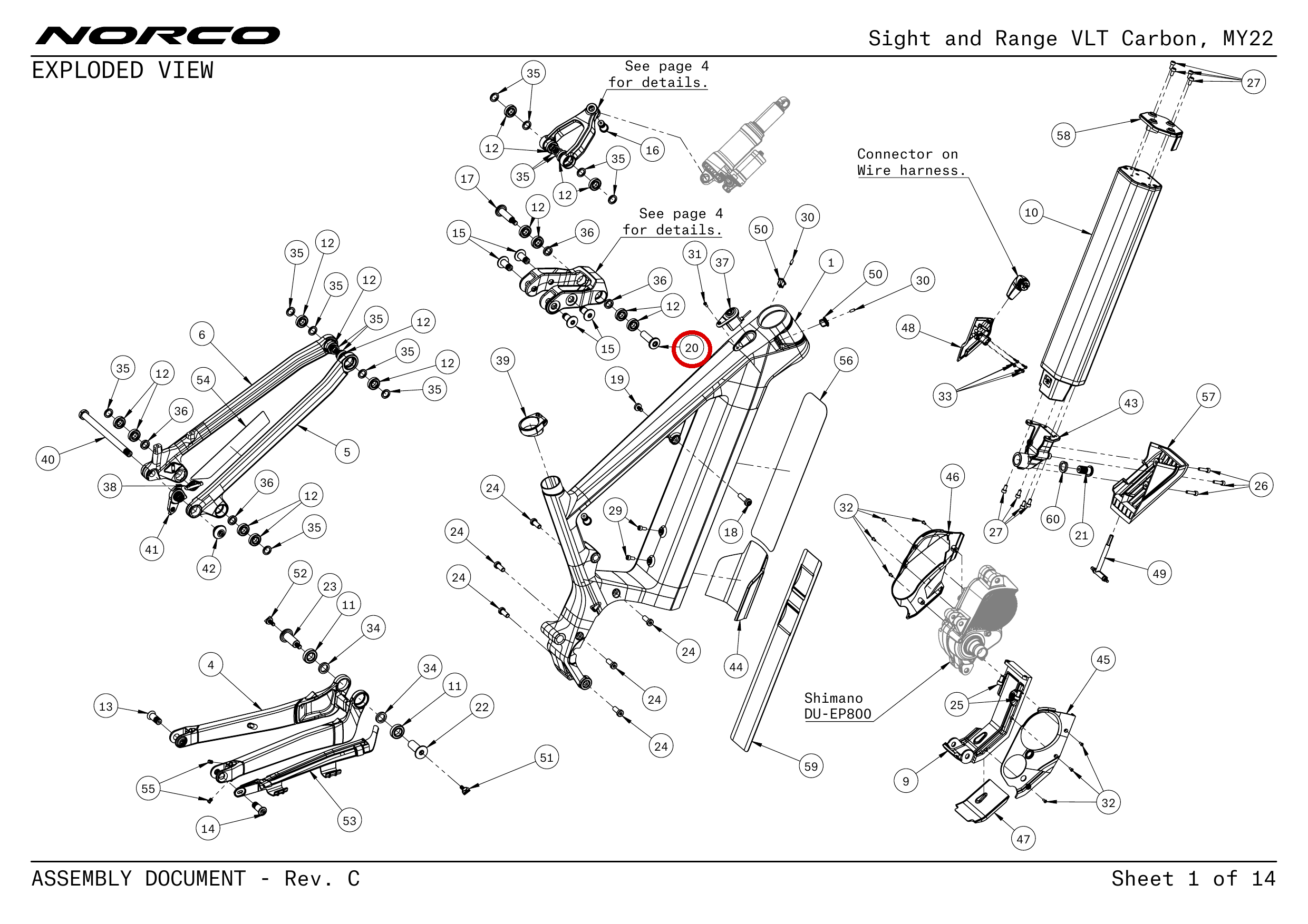 Official technical drawing with the relevant callout highlighted in red