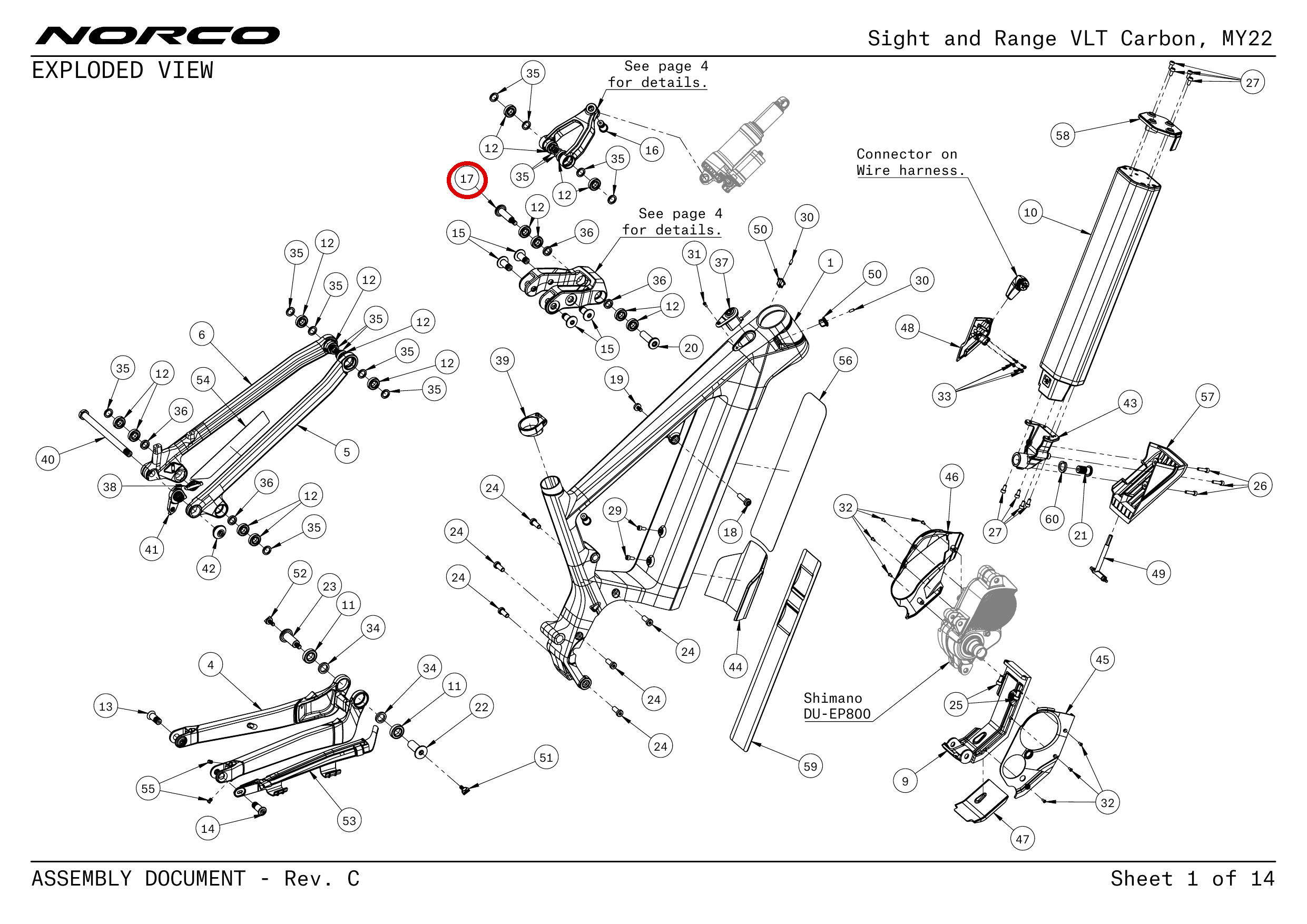 Official technical drawing with the relevant callout highlighted in red
