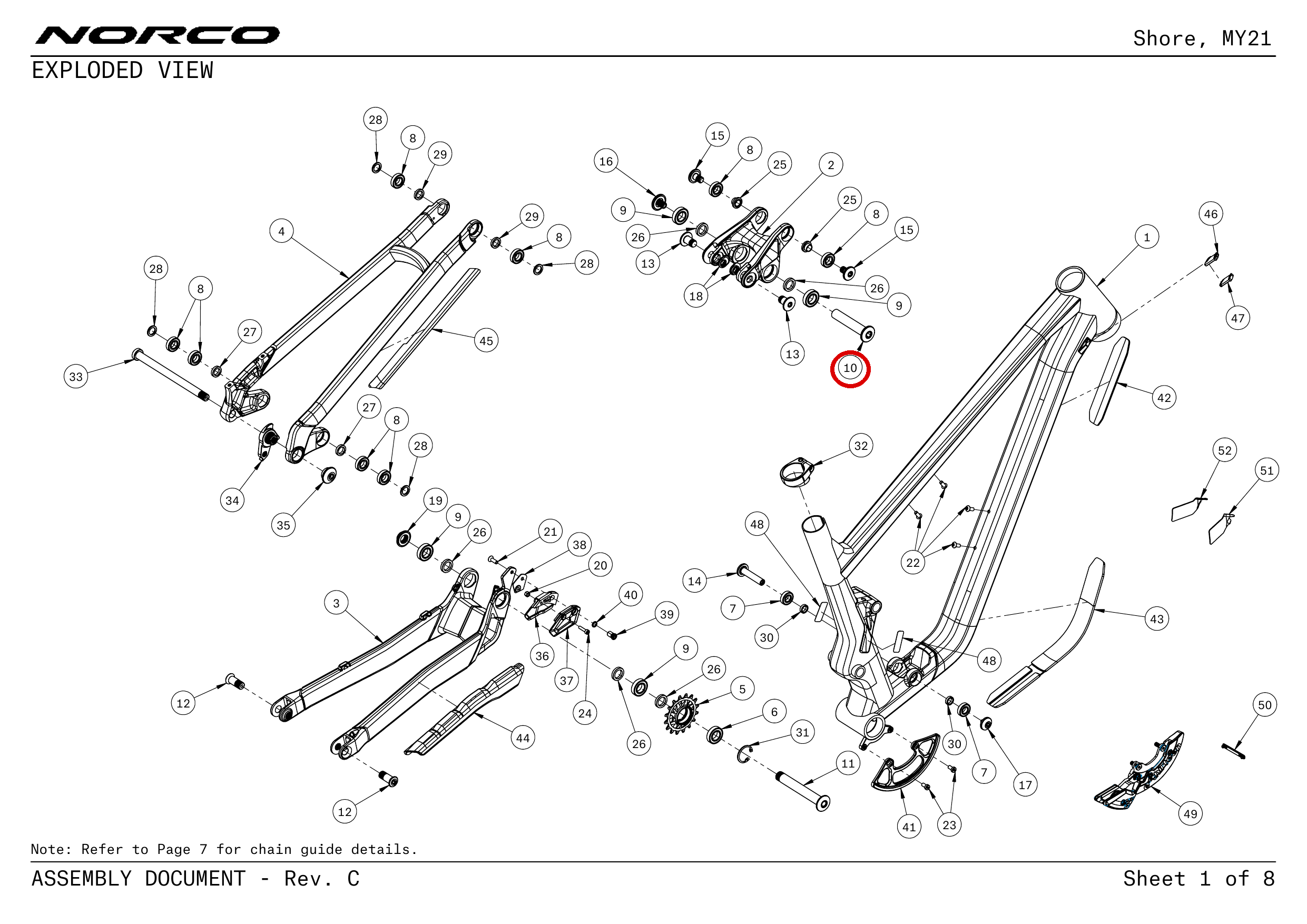Official technical drawing with the relevant callout highlighted in red