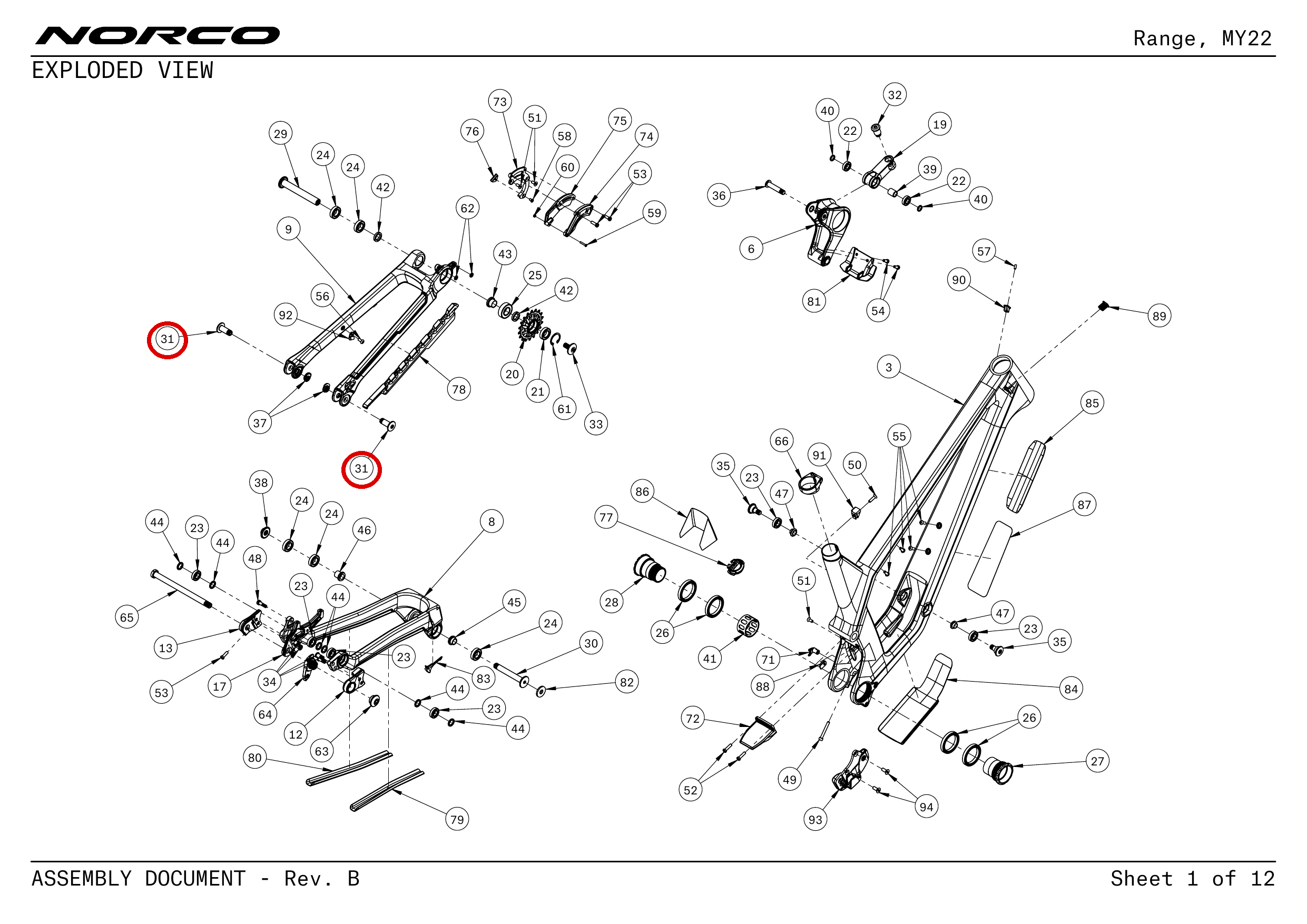 Official technical drawing with the relevant callout highlighted in red