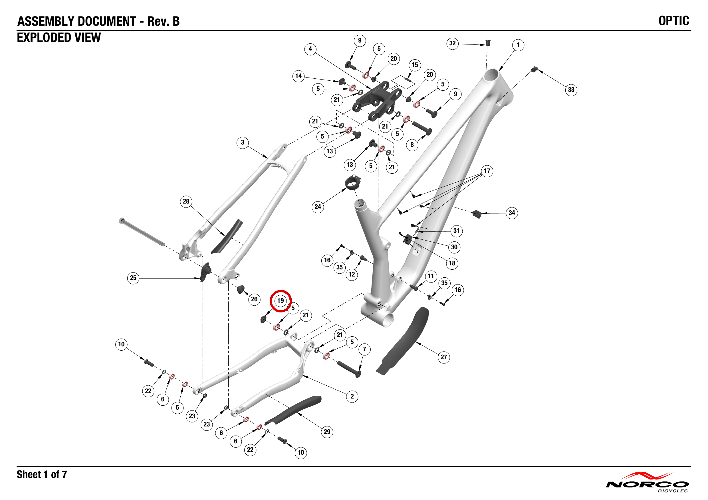 Official technical drawing with the relevant callout highlighted in red