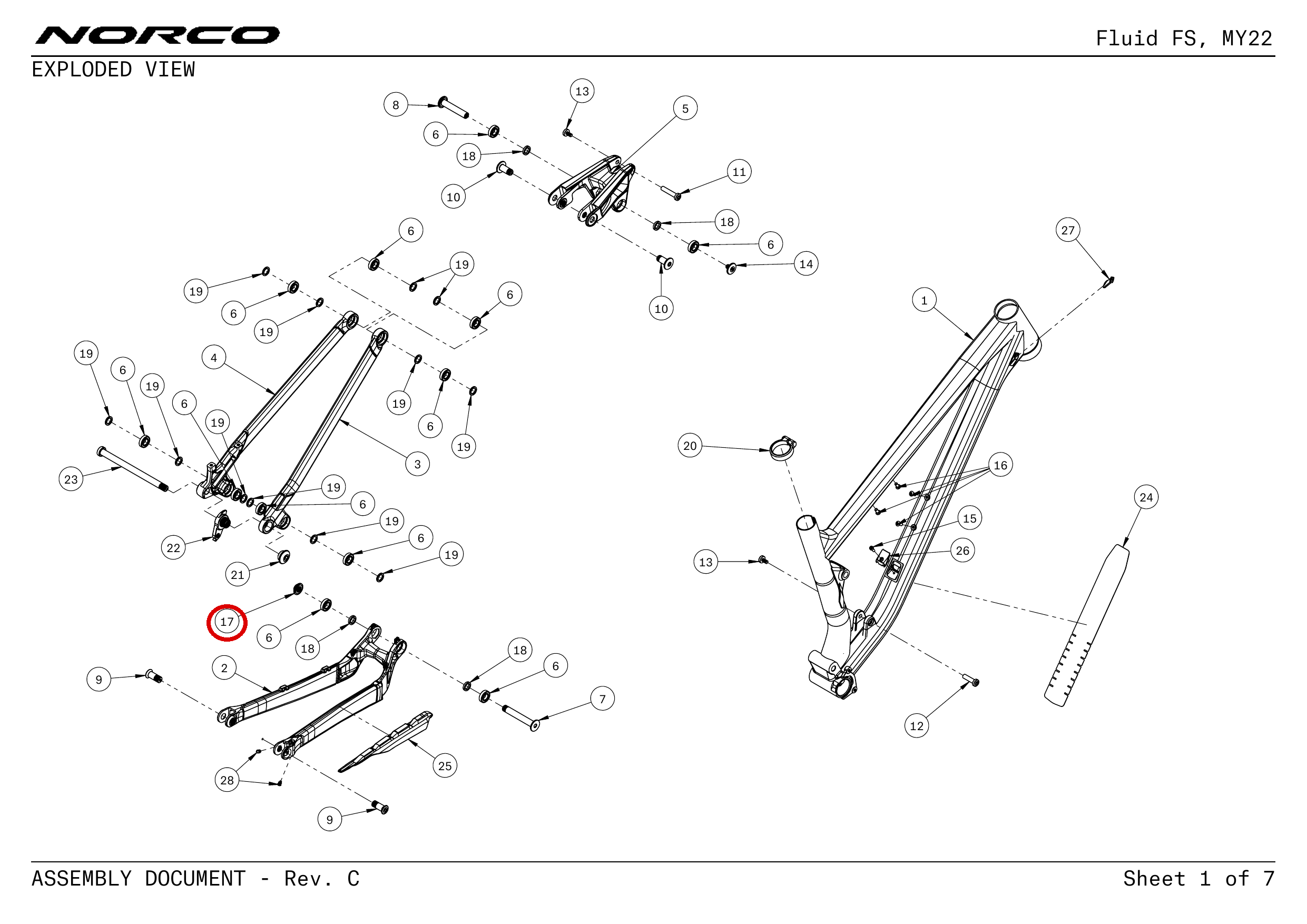 Official technical drawing with the relevant callout highlighted in red