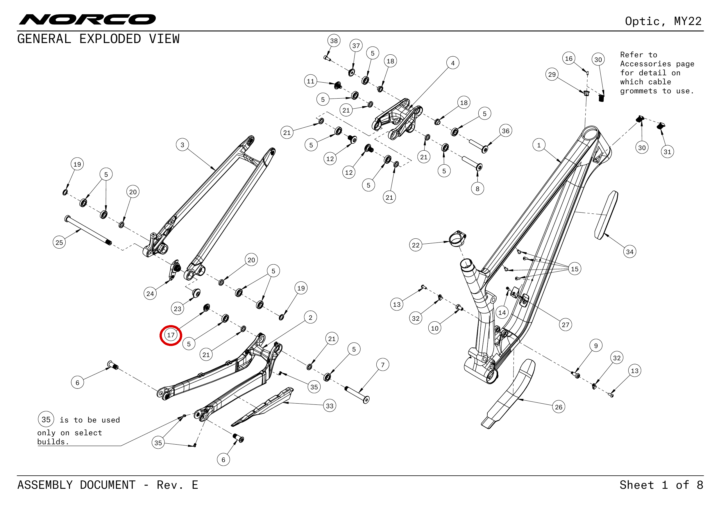 Official technical drawing with the relevant callout highlighted in red