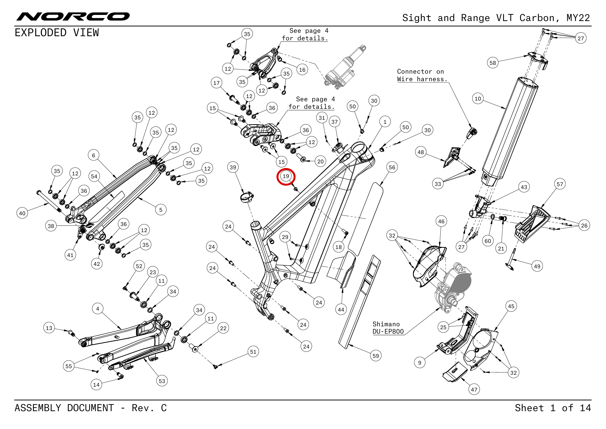 Official technical drawing with the relevant callout highlighted in red