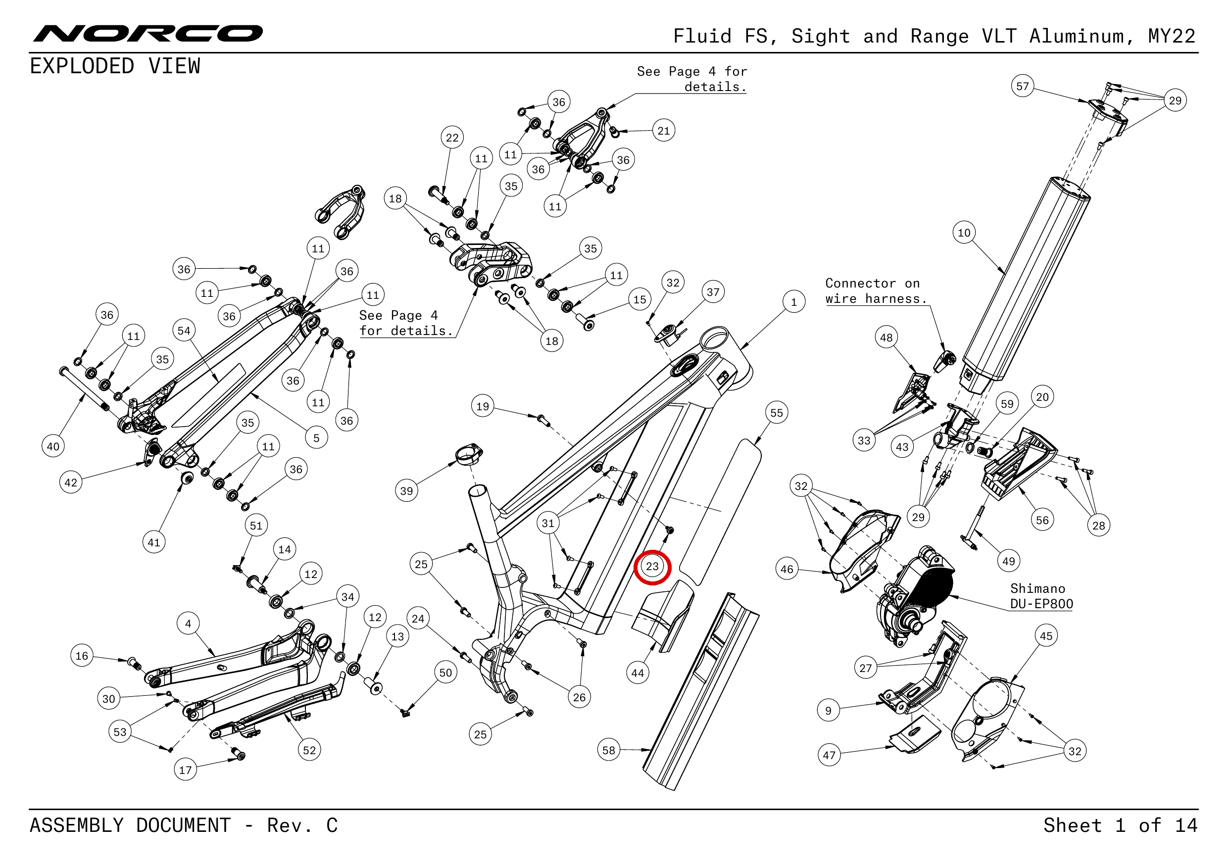 Official technical drawing with the relevant callout highlighted in red