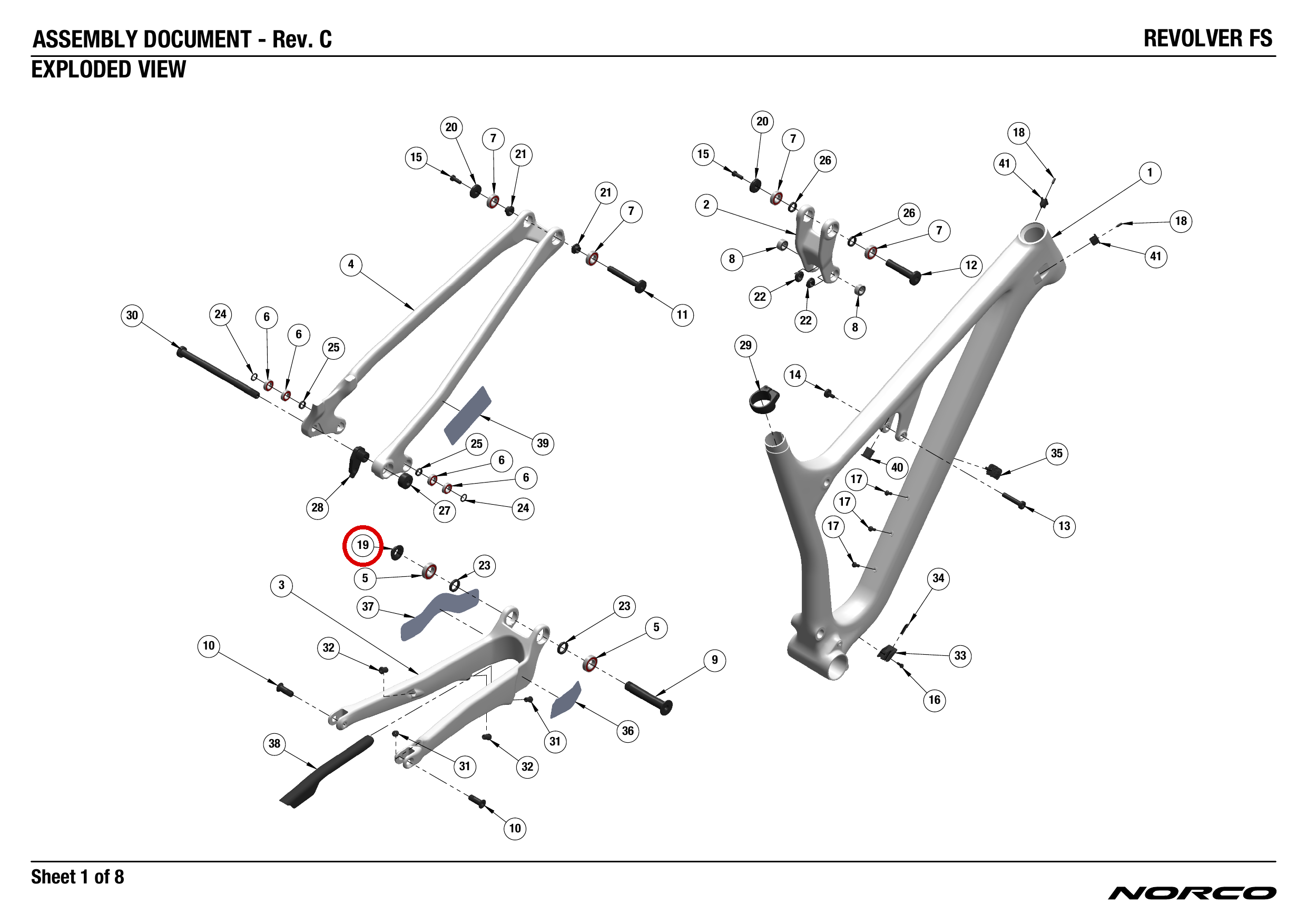 Official technical drawing with the relevant callout highlighted in red