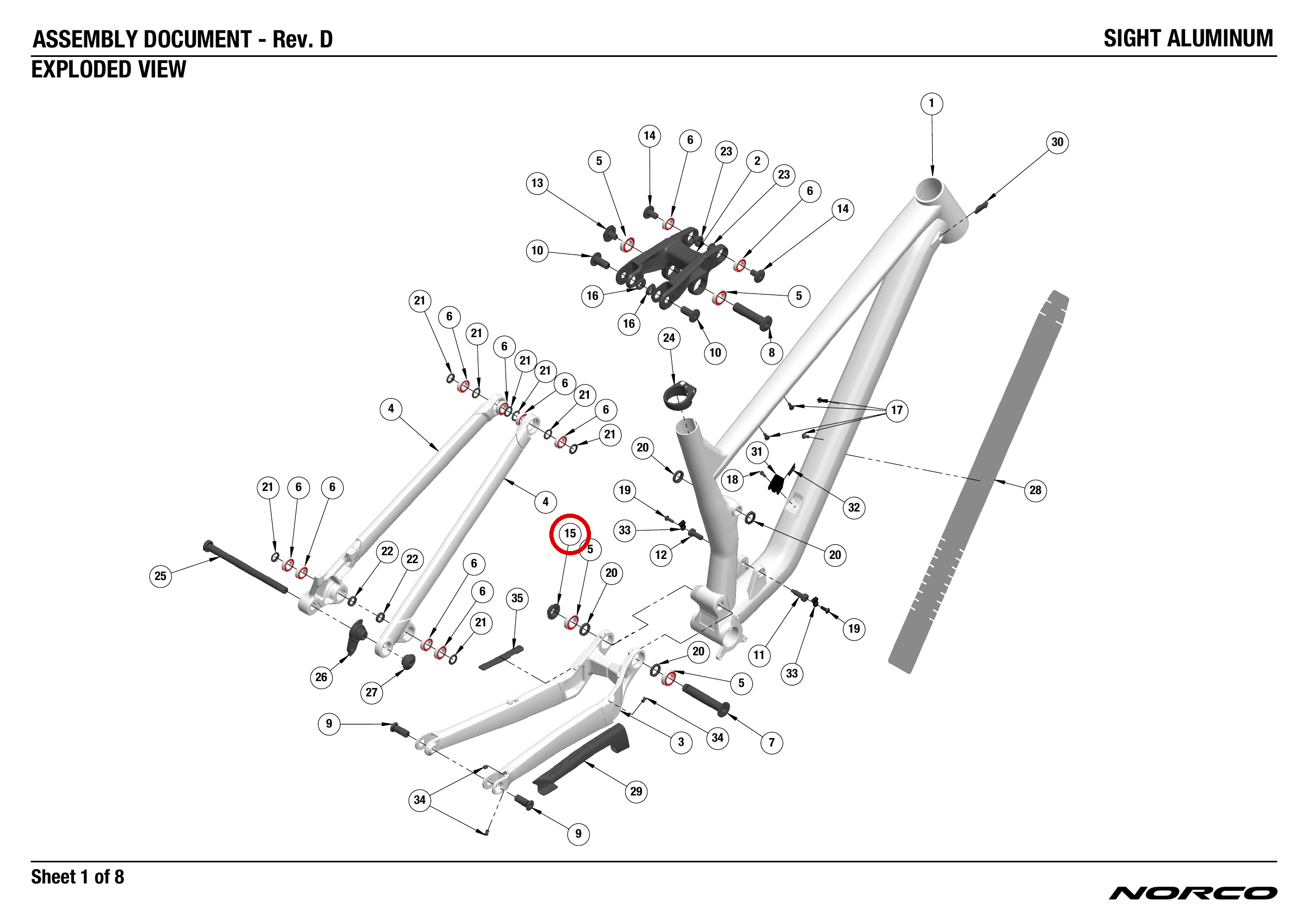 Official technical drawing with the relevant callout highlighted in red