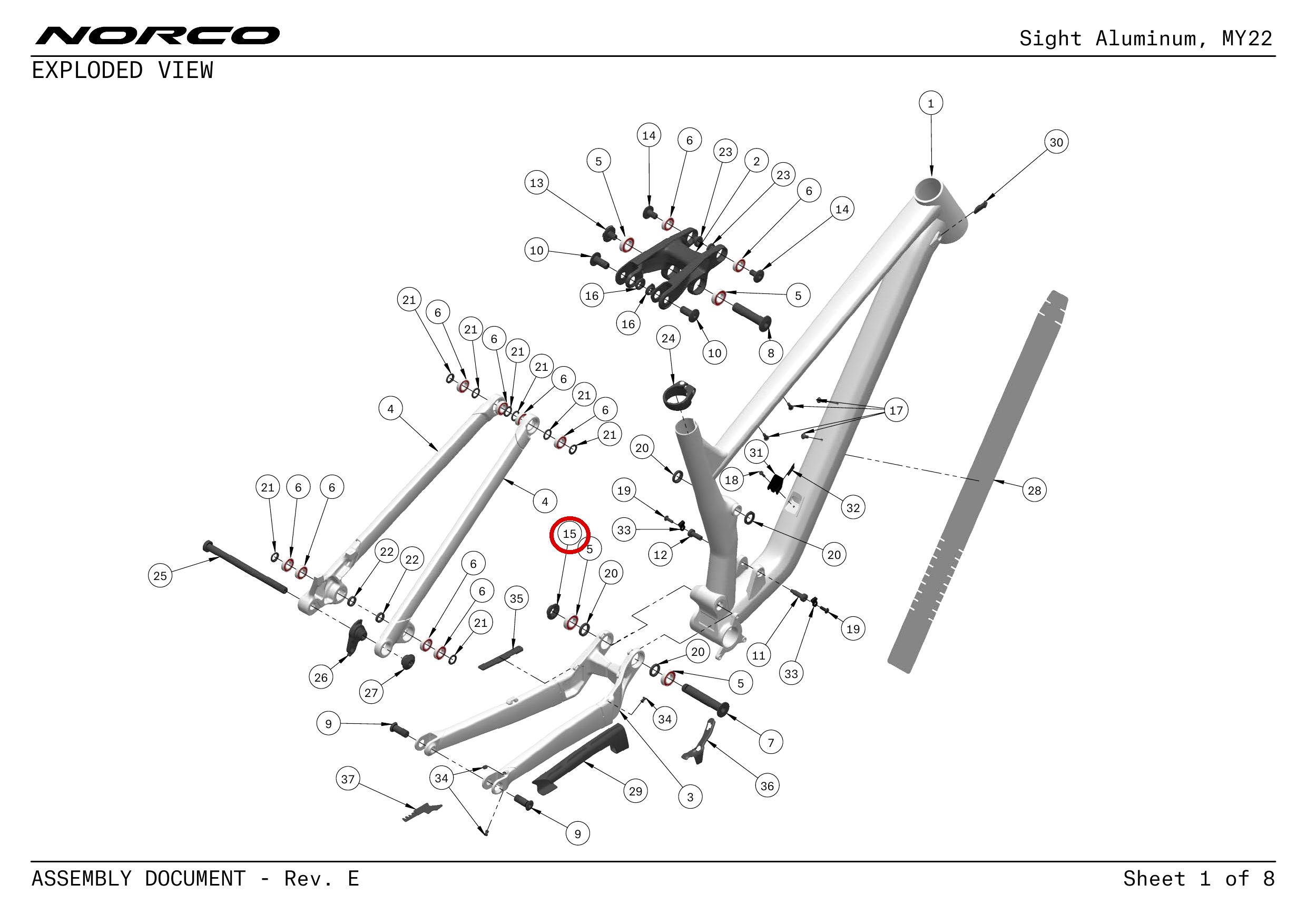 Official technical drawing with the relevant callout highlighted in red