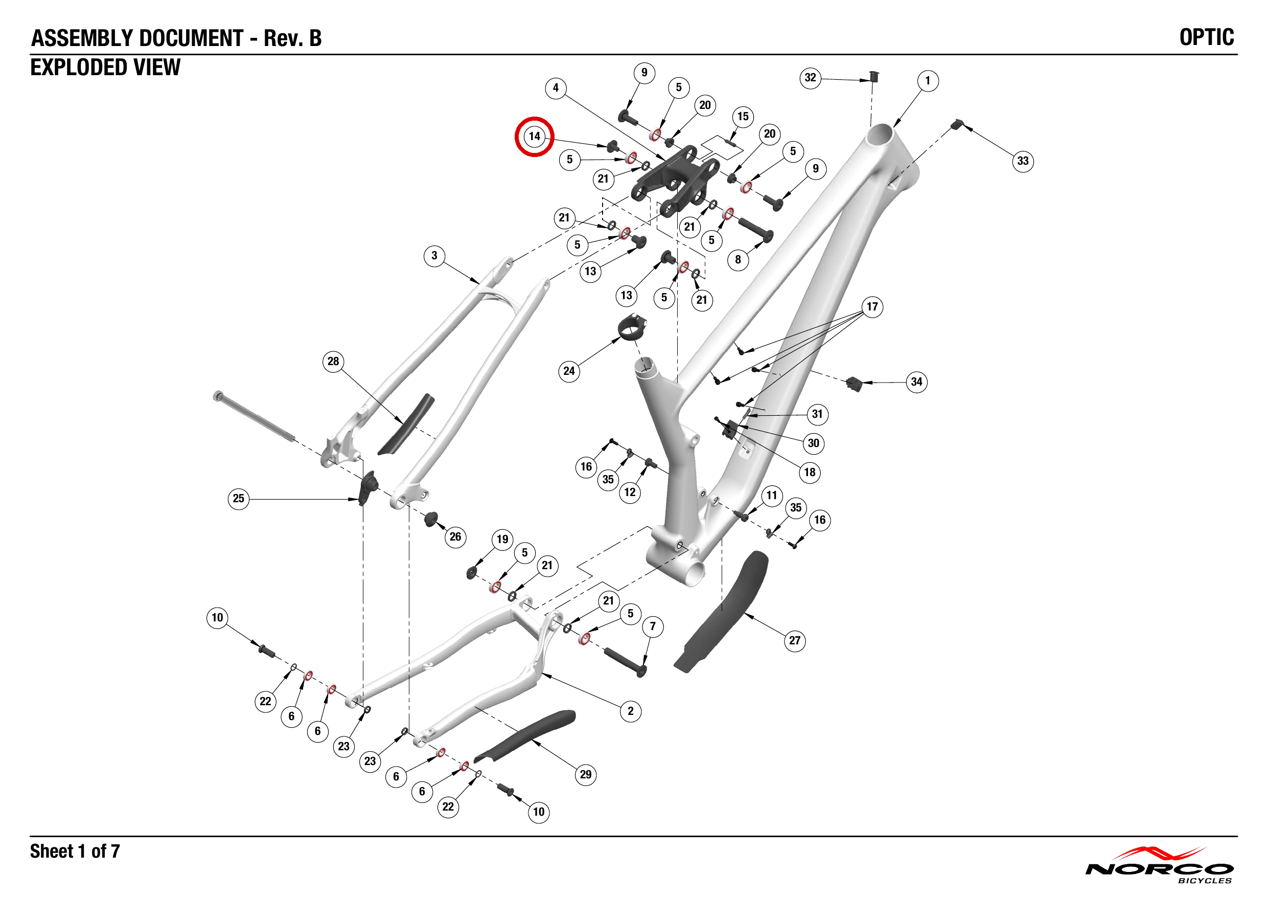 Official technical drawing with the relevant callout highlighted in red
