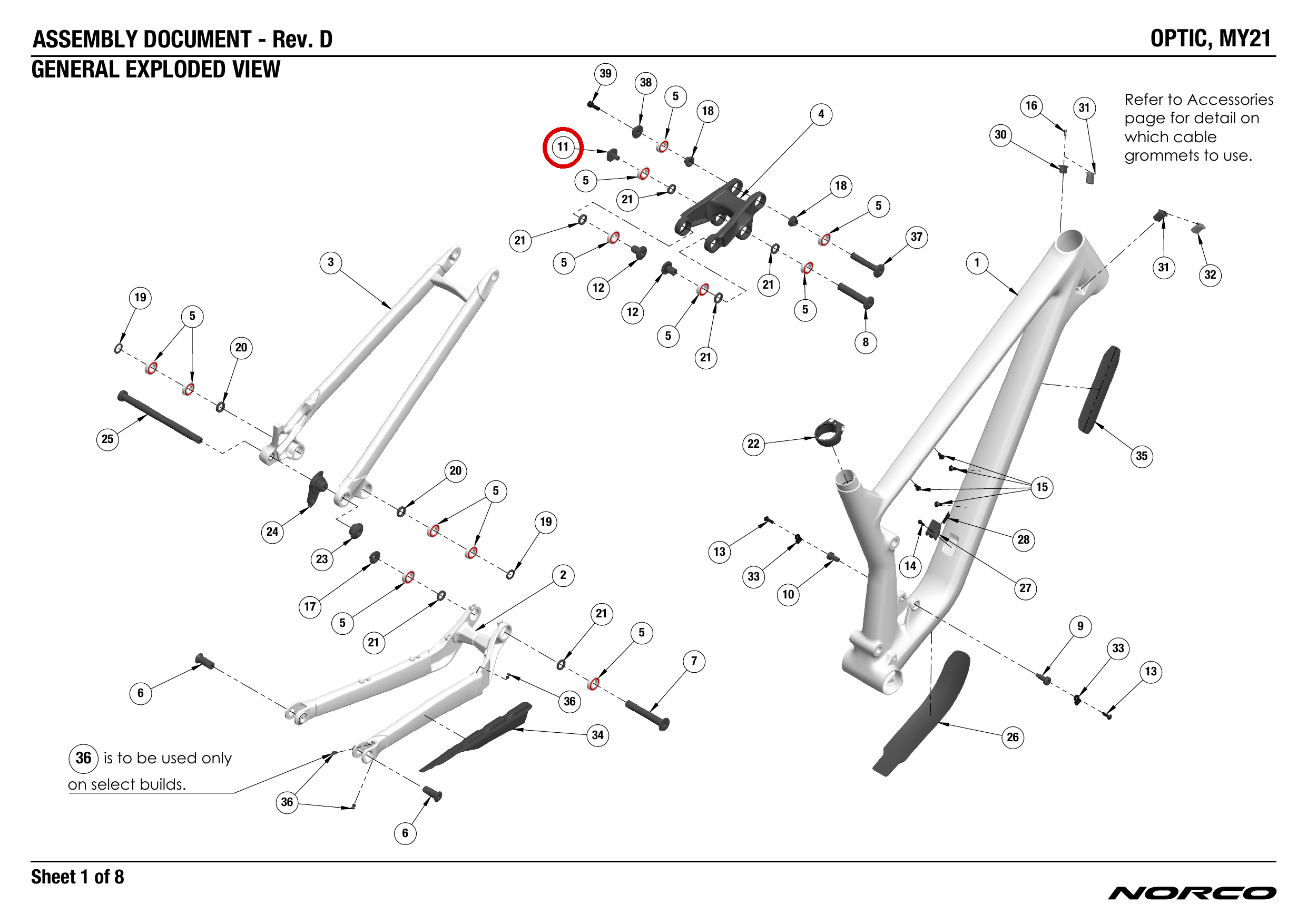 Official technical drawing with the relevant callout highlighted in red