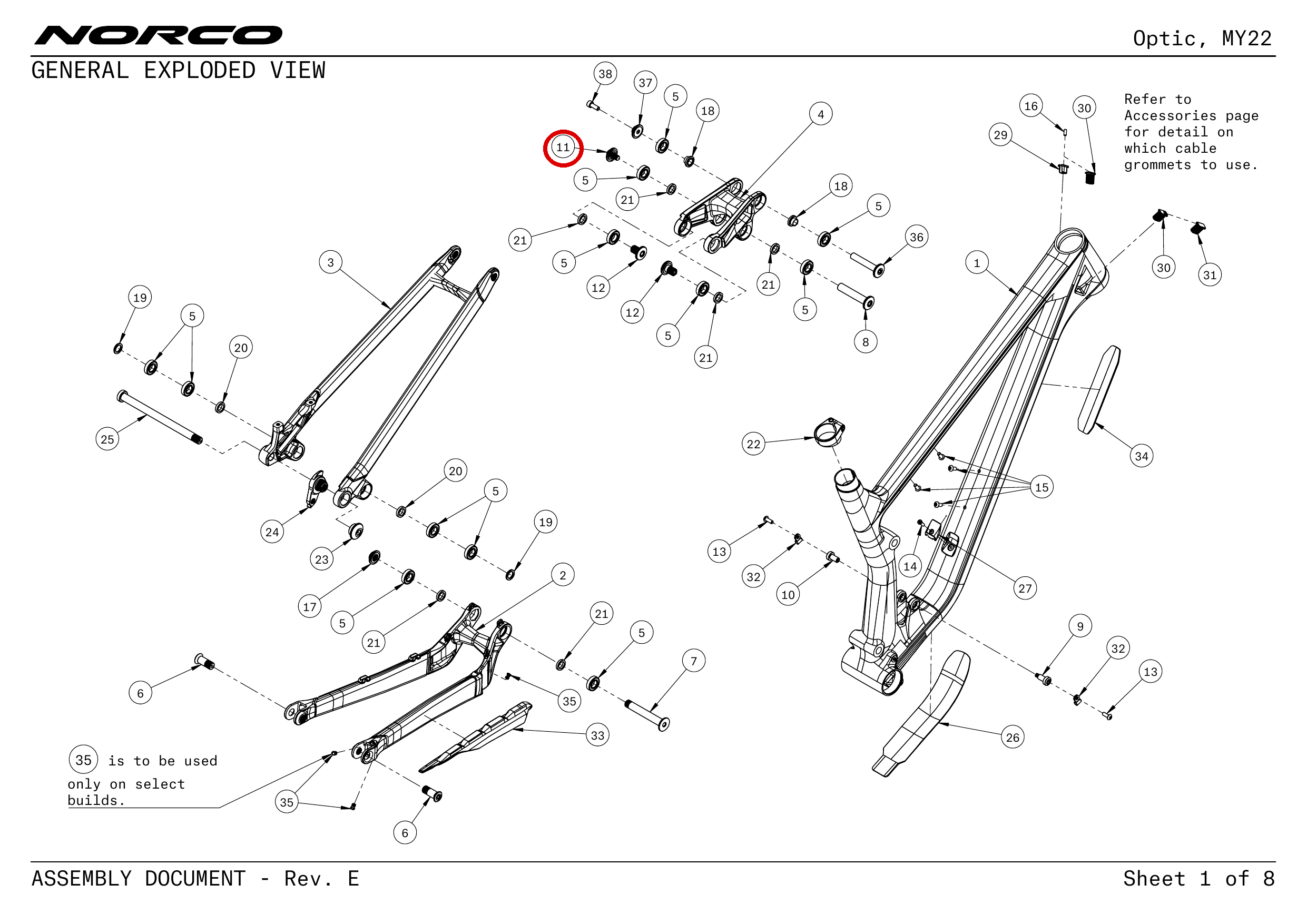 Official technical drawing with the relevant callout highlighted in red