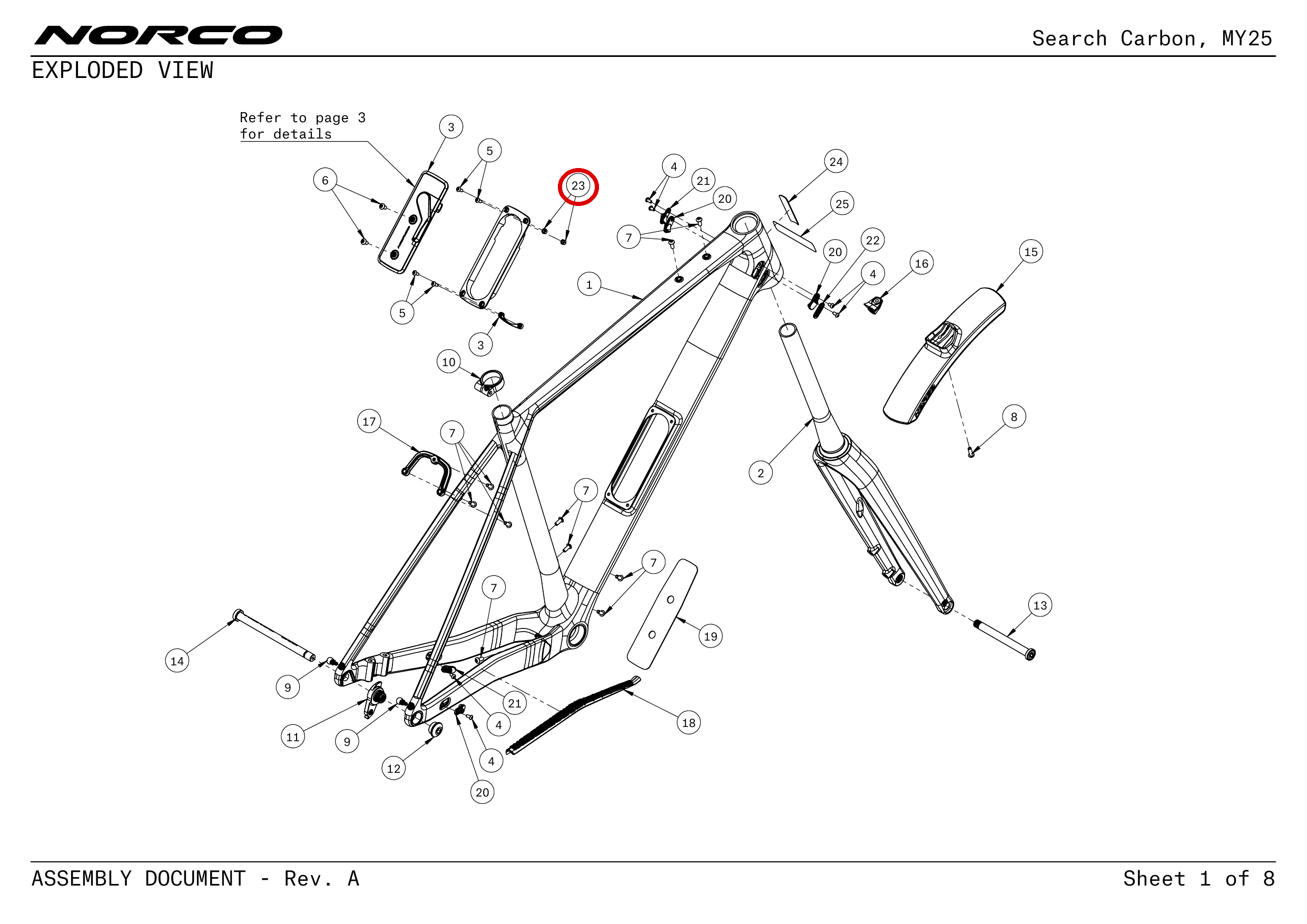 Official technical drawing with the relevant callout highlighted in red