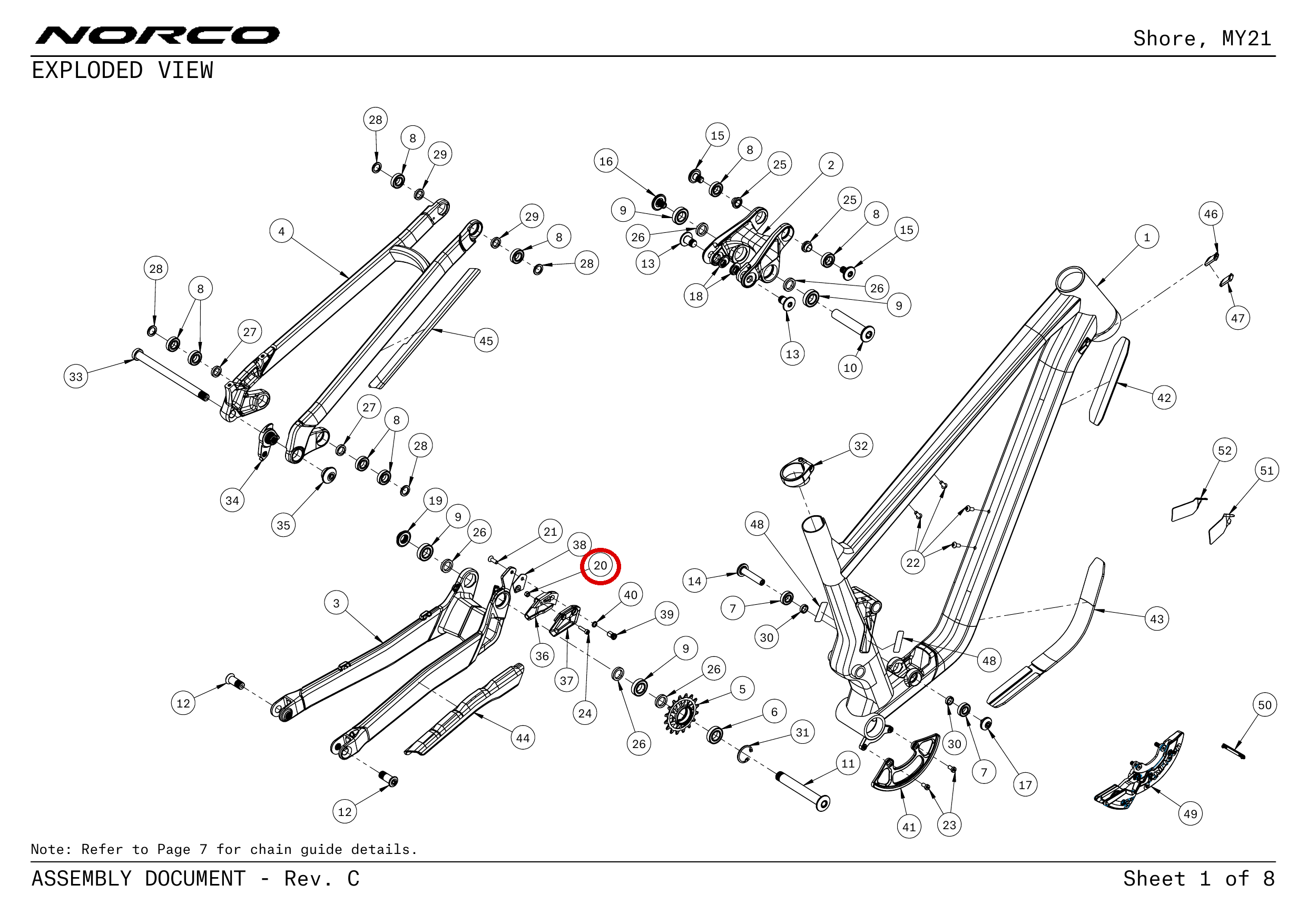 Official technical drawing with the relevant callout highlighted in red