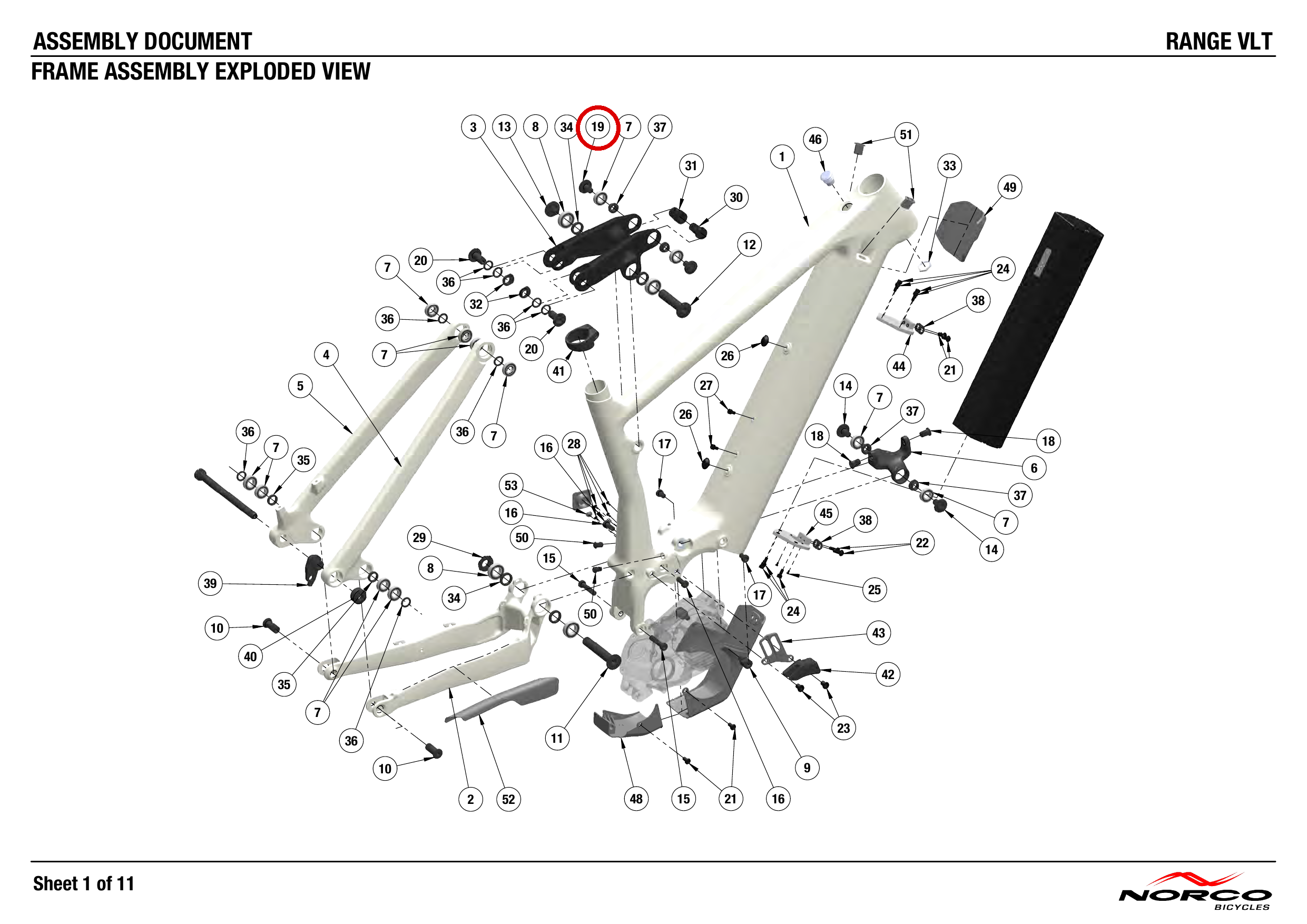Official technical drawing with the relevant callout highlighted in red