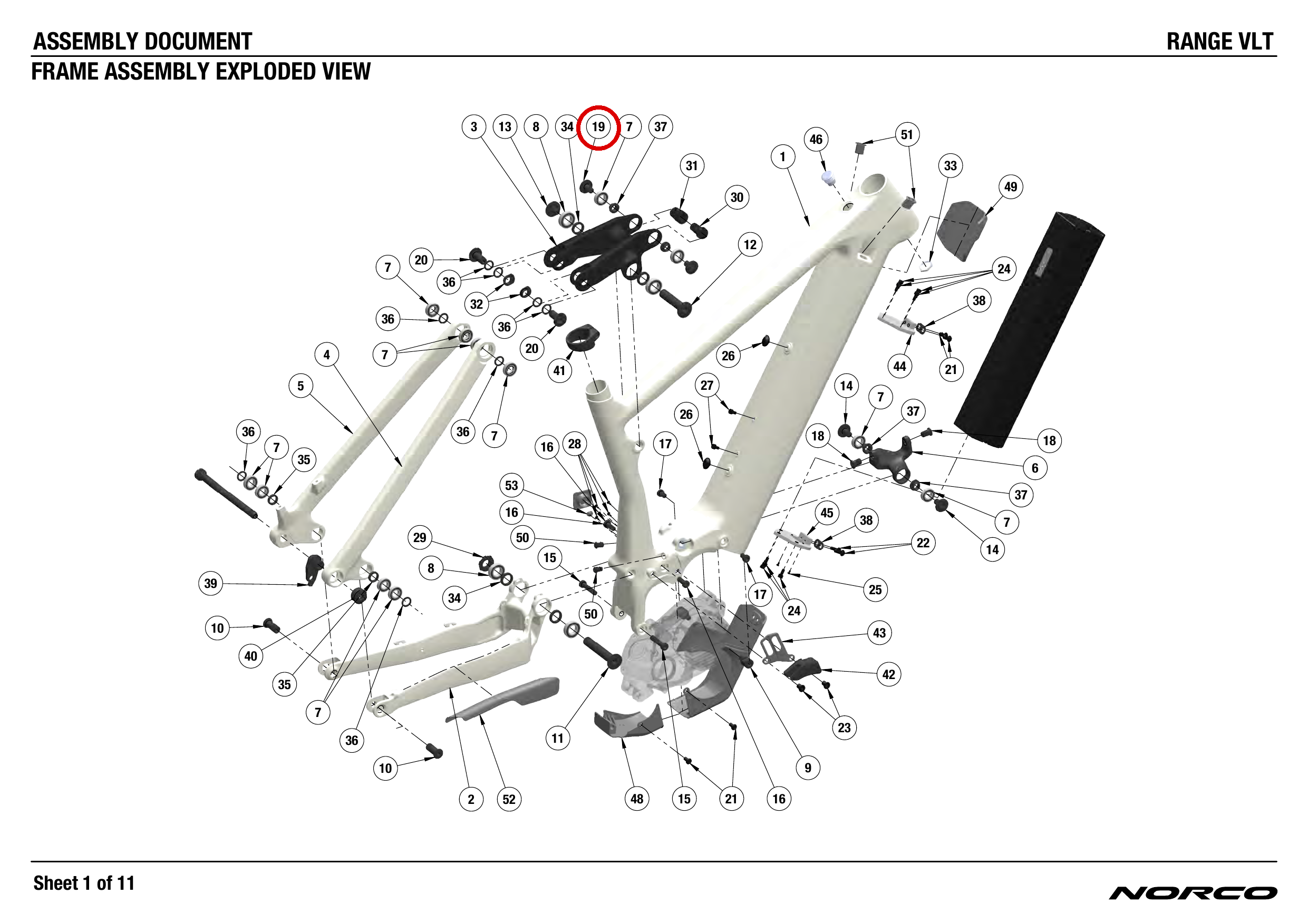 Official technical drawing with the relevant callout highlighted in red